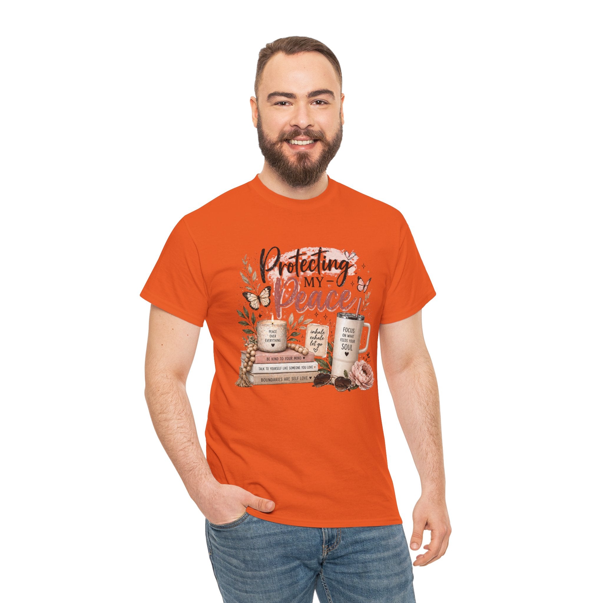 Protecting My Peace T-Shirt — Cozy Floral Coffee & Book Graphic Tee
