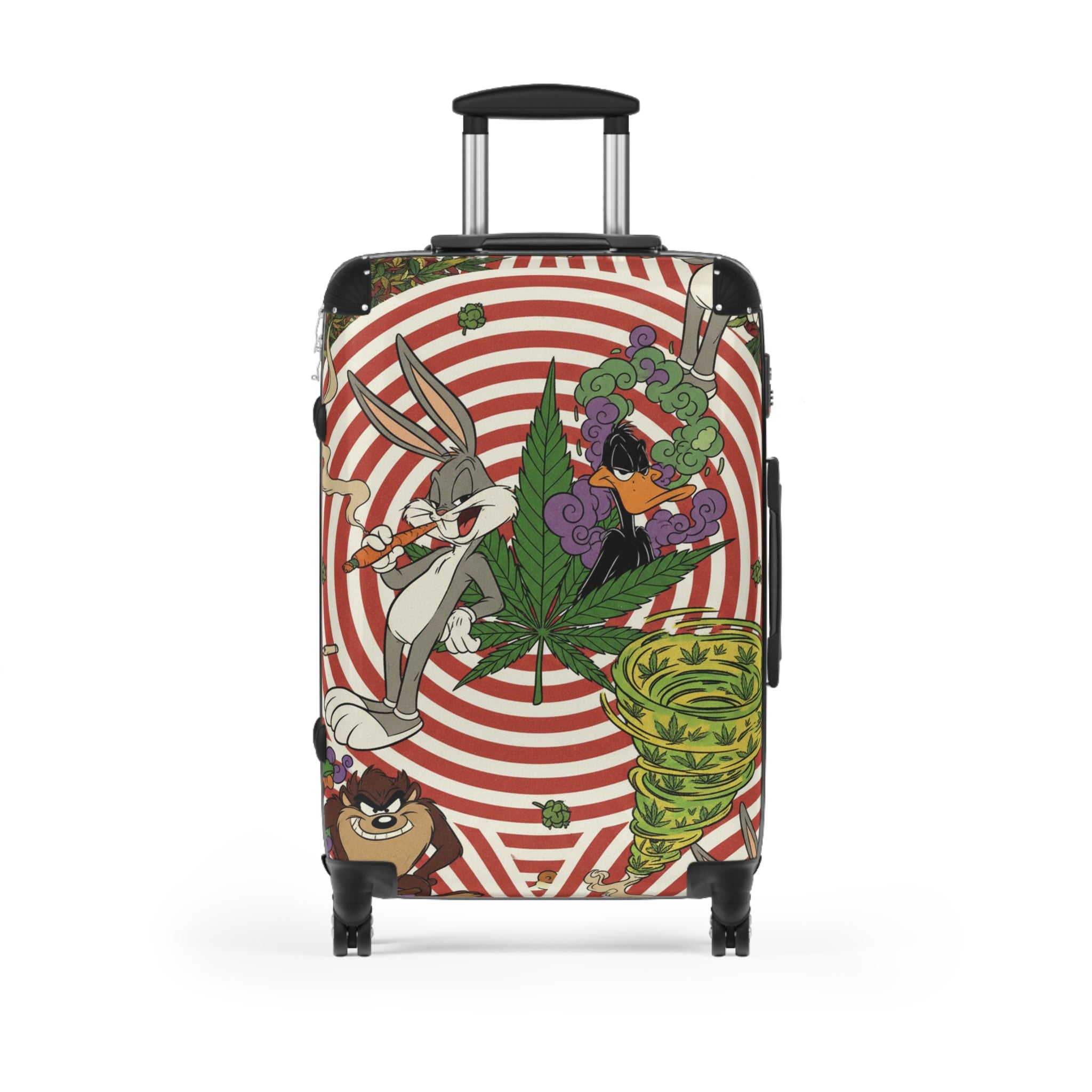 Cannabis Cartoon Suitcase – Retro Bugs Bunny & Daffy Luggage