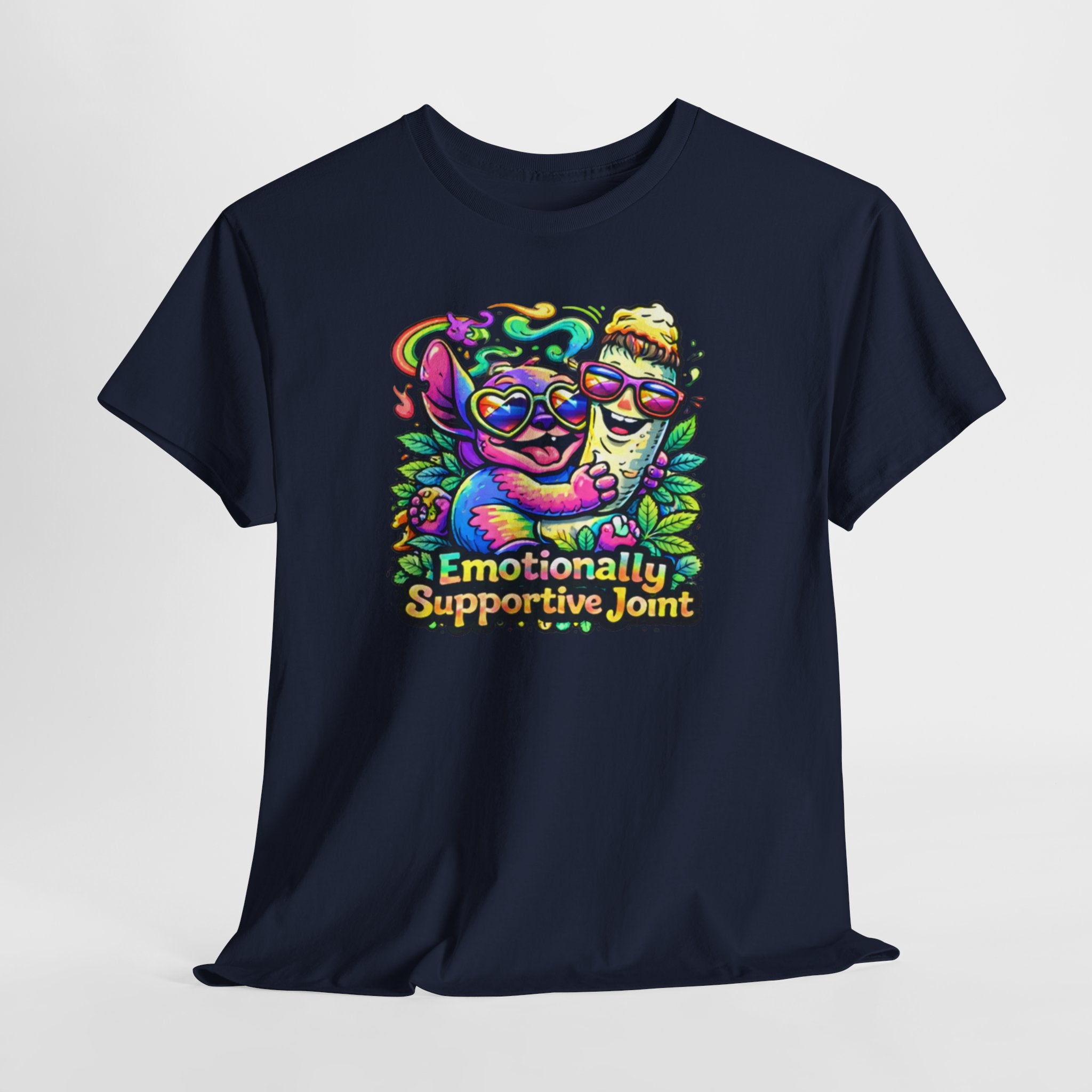 T-Shirt — "Emotionally Supportive Joint" Colorful Sloth & Ice Cream Graphic Tee