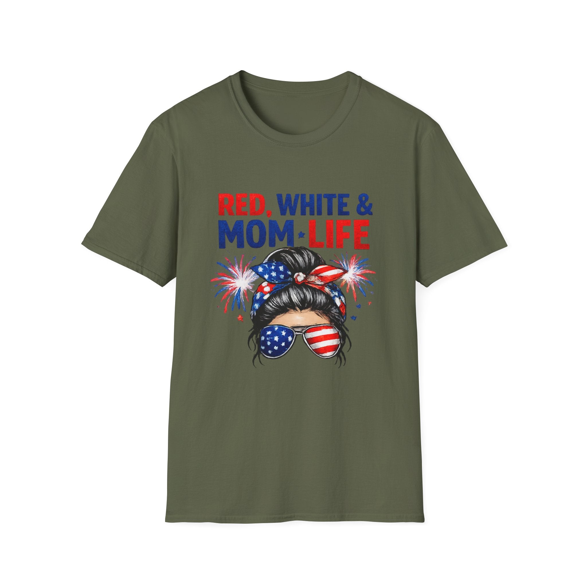 Mom Life USA T-Shirt — "Red, White & Mom Life" Patriotic Fourth of July Tee