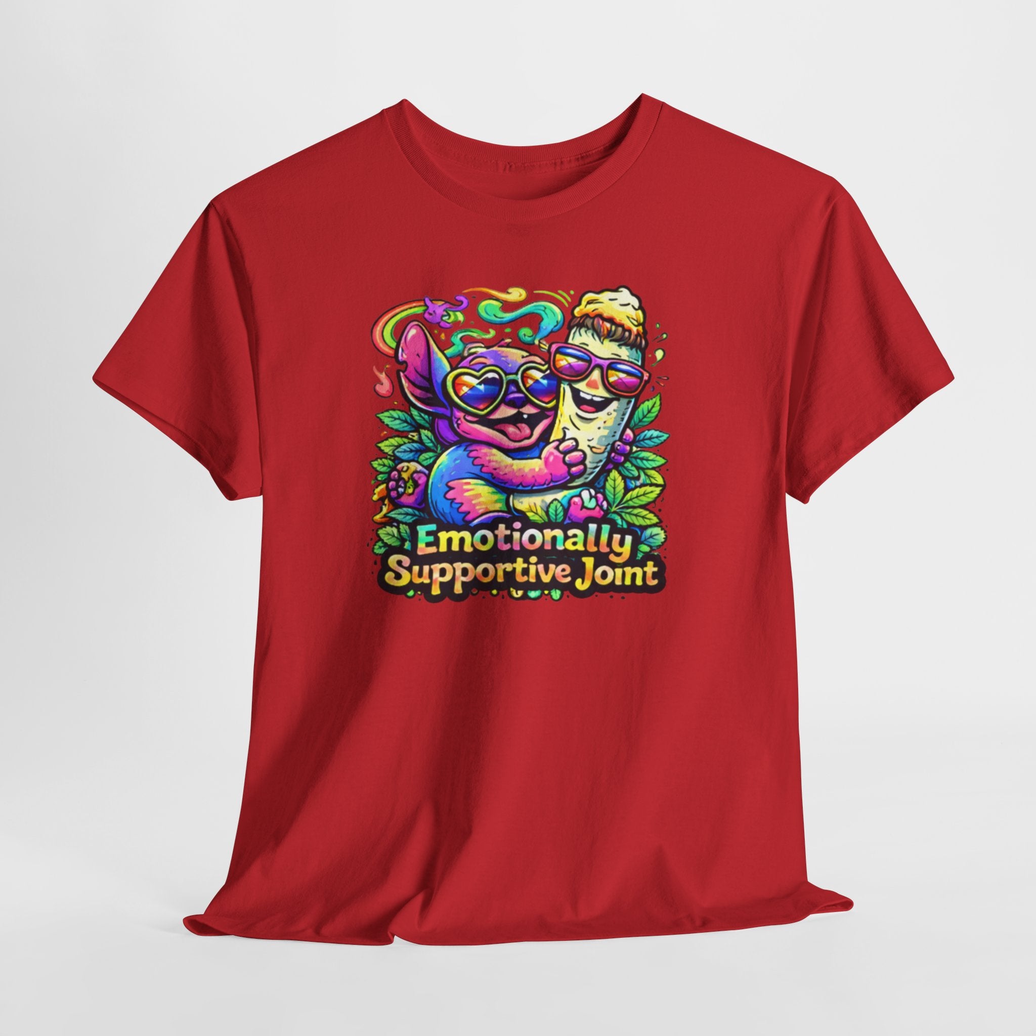 T-Shirt — "Emotionally Supportive Joint" Colorful Sloth & Ice Cream Graphic Tee