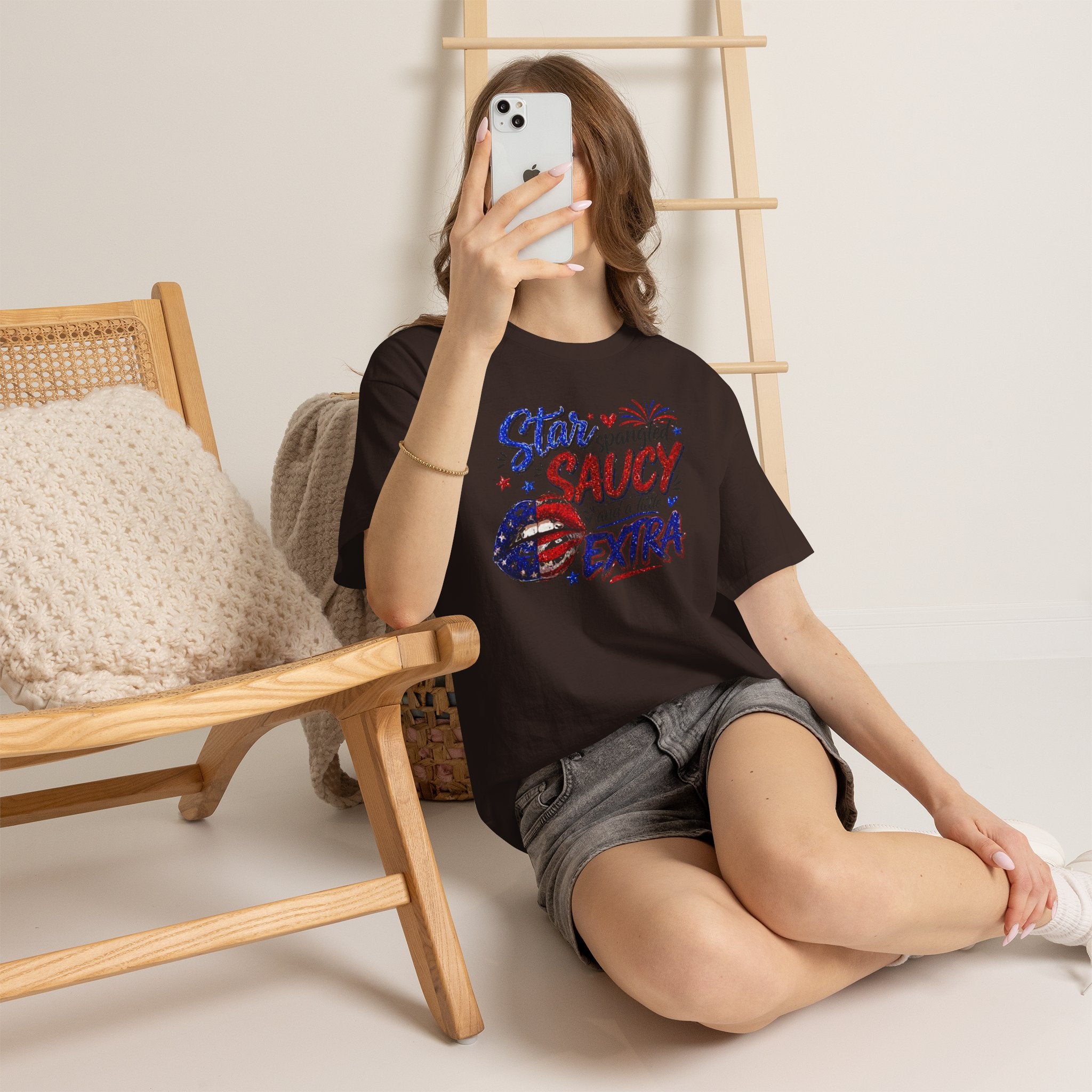 Patriotic “Star-Spangled Saucy & a Little Extra” Tee