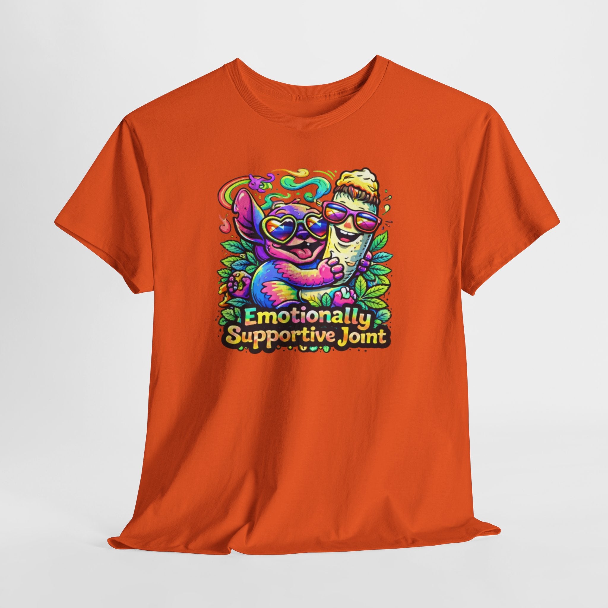 T-Shirt — "Emotionally Supportive Joint" Colorful Sloth & Ice Cream Graphic Tee