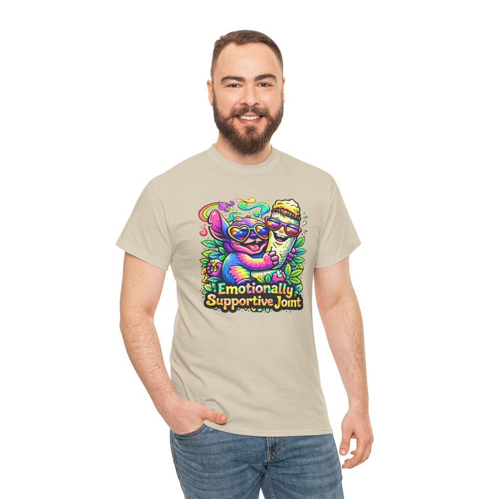 T-Shirt — "Emotionally Supportive Joint" Colorful Sloth & Ice Cream Graphic Tee