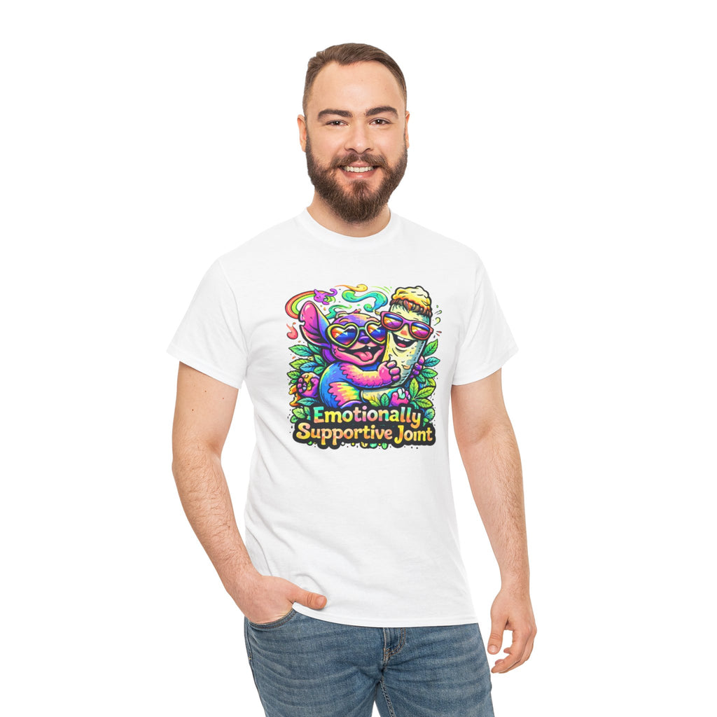 T-Shirt — "Emotionally Supportive Joint" Colorful Sloth & Ice Cream Graphic Tee