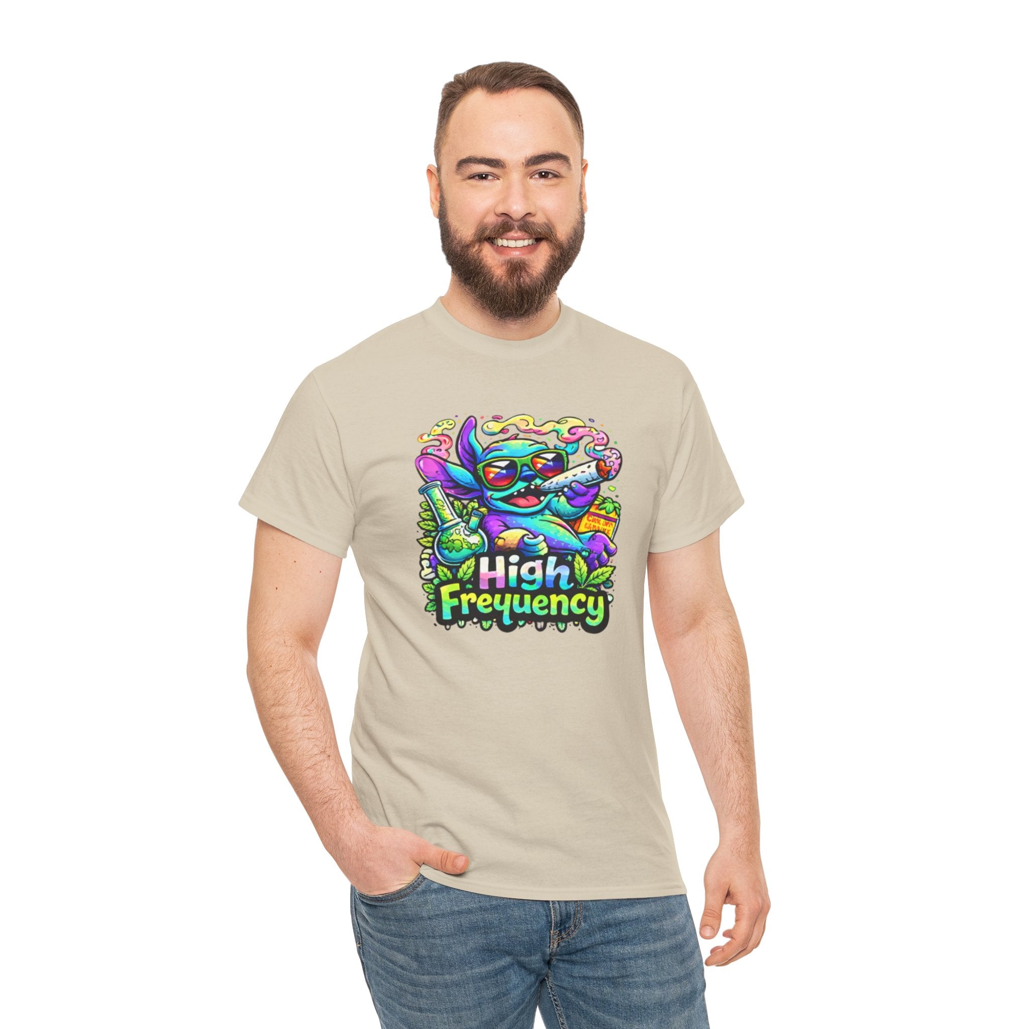 Psychedelic Cat 'High Frequency' Graphic Tee