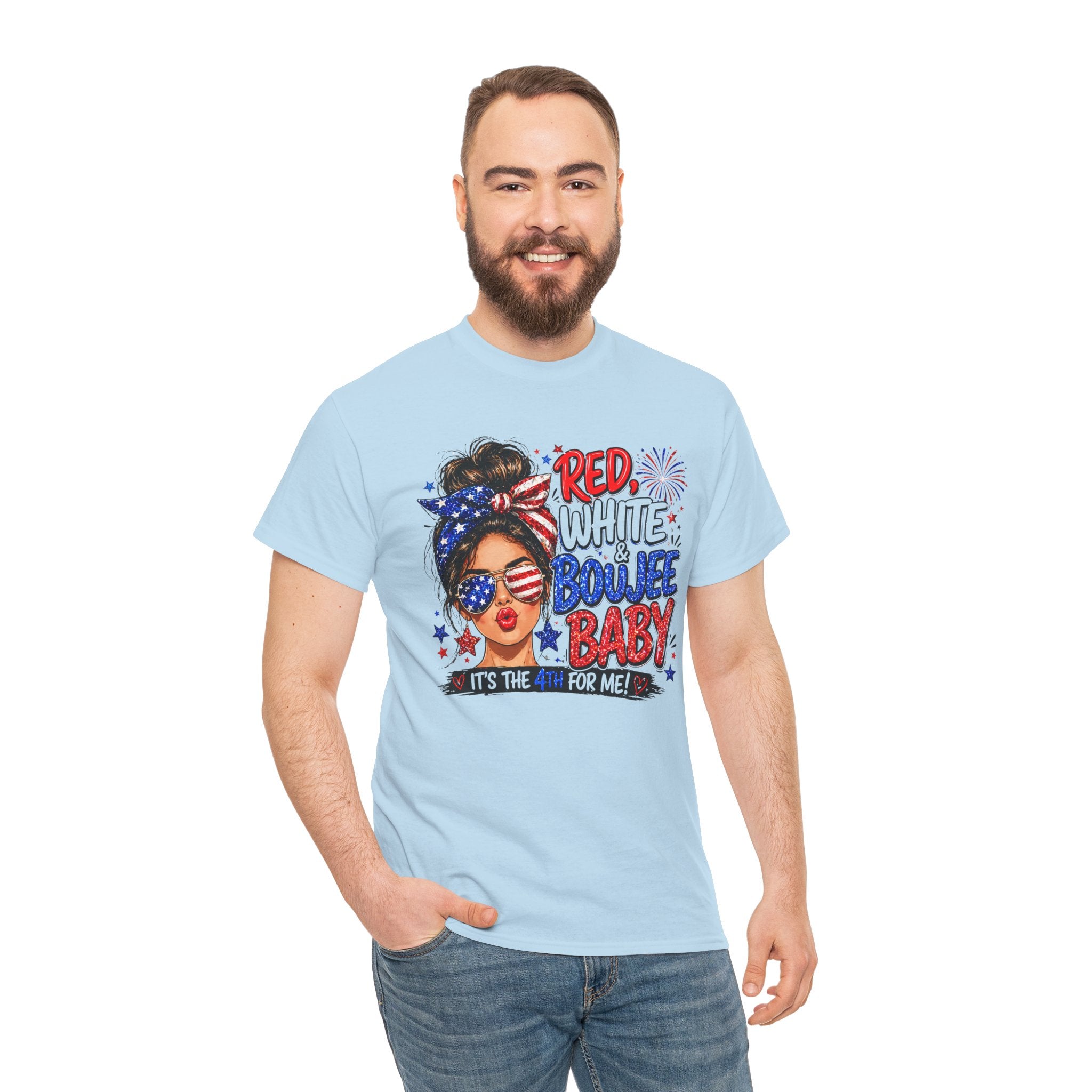 Patriotic 'Red White Boujee Baby' Tee – 4th of July Women's Graphic Shirt