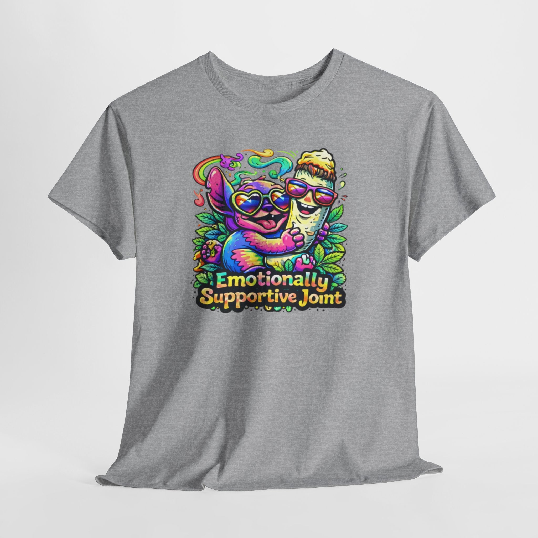 T-Shirt — "Emotionally Supportive Joint" Colorful Sloth & Ice Cream Graphic Tee