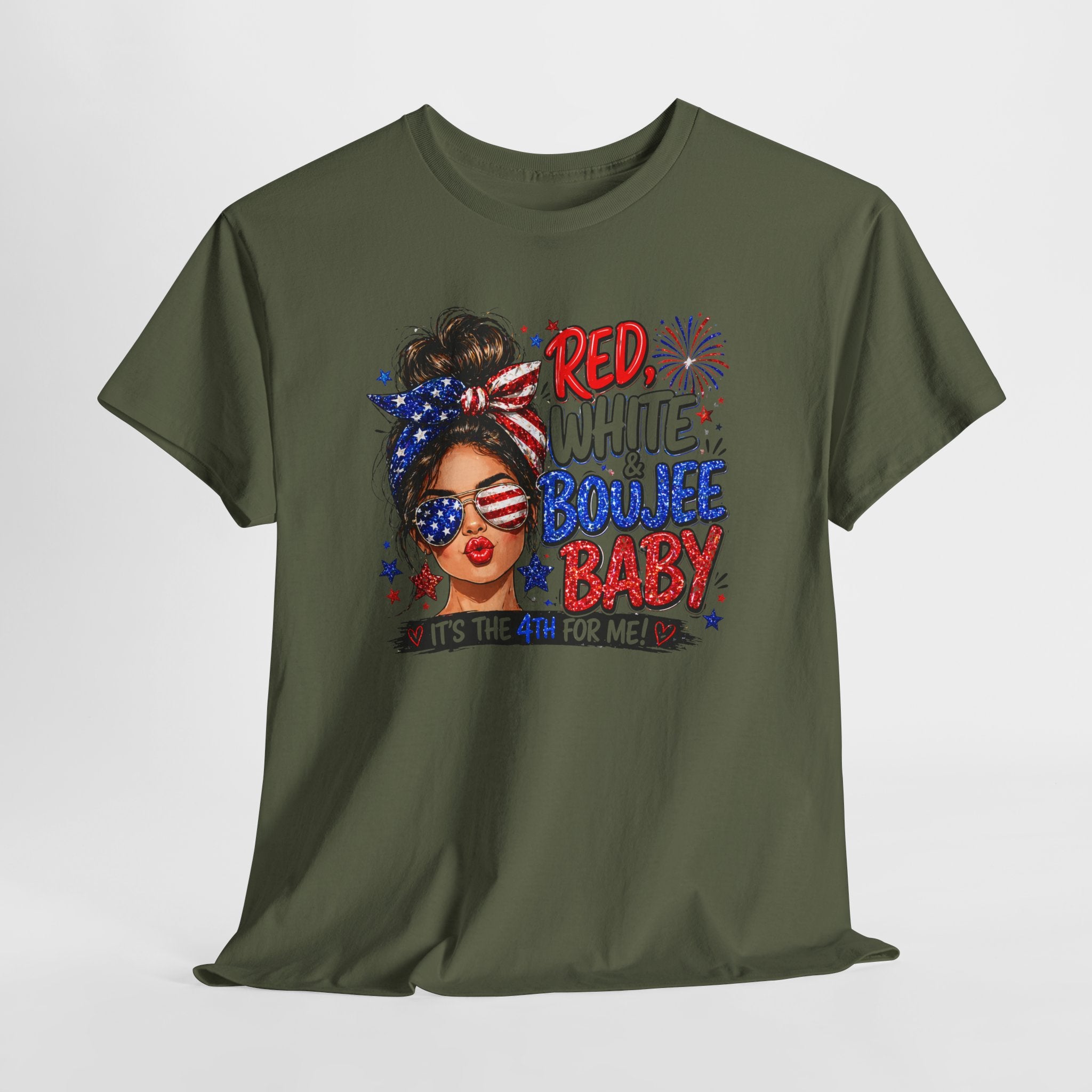 Patriotic 'Red White Boujee Baby' Tee – 4th of July Women's Graphic Shirt