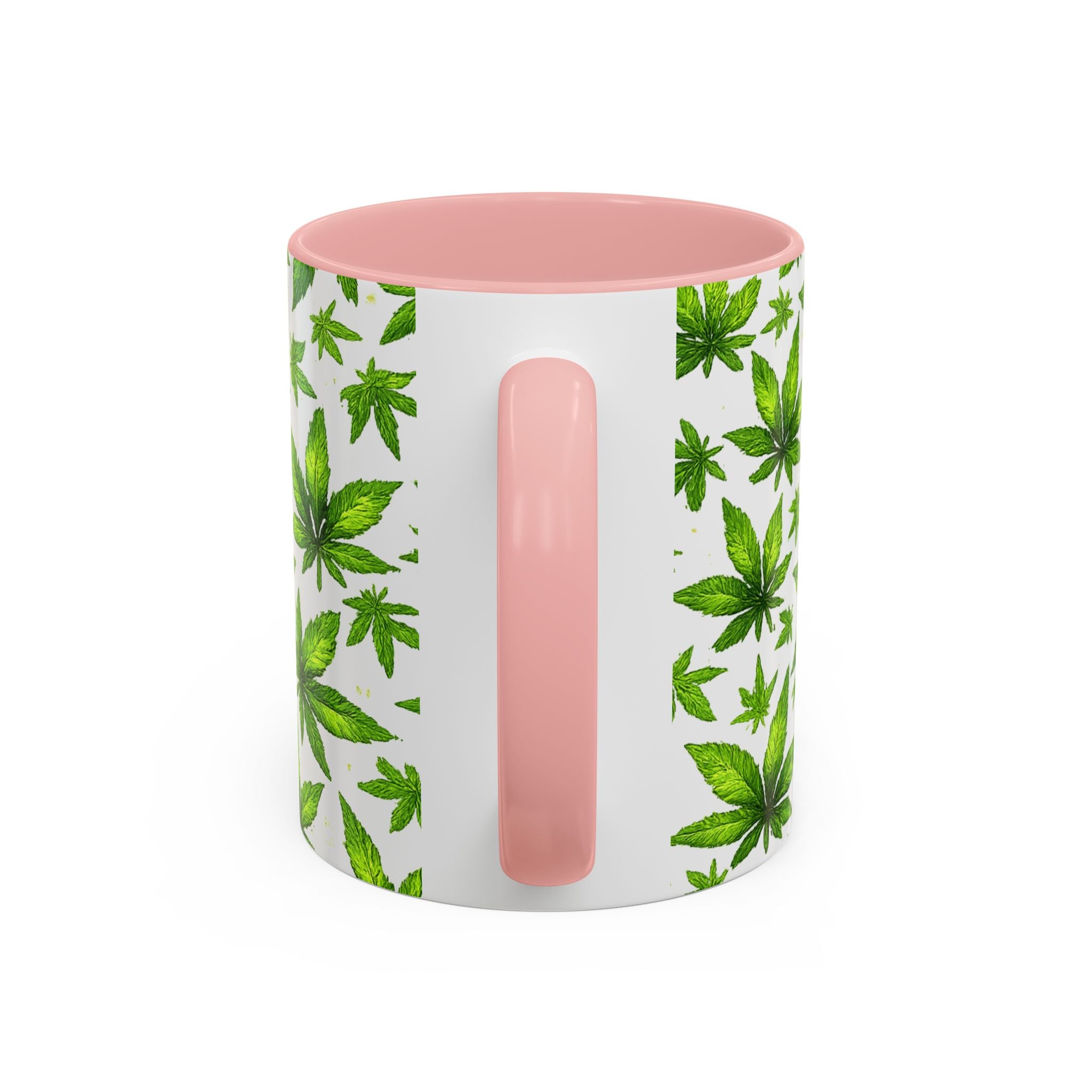 Cannabis Leaf Pattern Accent Coffee Mug – 11/15oz Ceramic