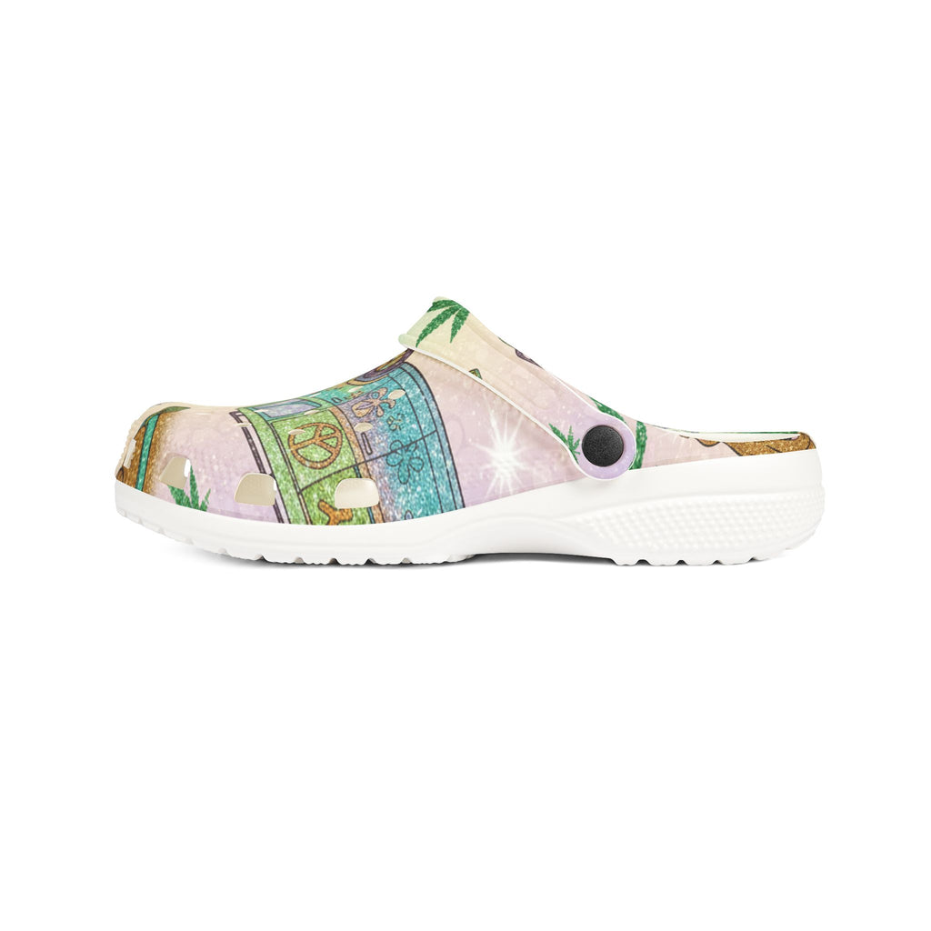 Cartoon Cannabis Camper Clogs - EVA Foam Slip-On Shoes