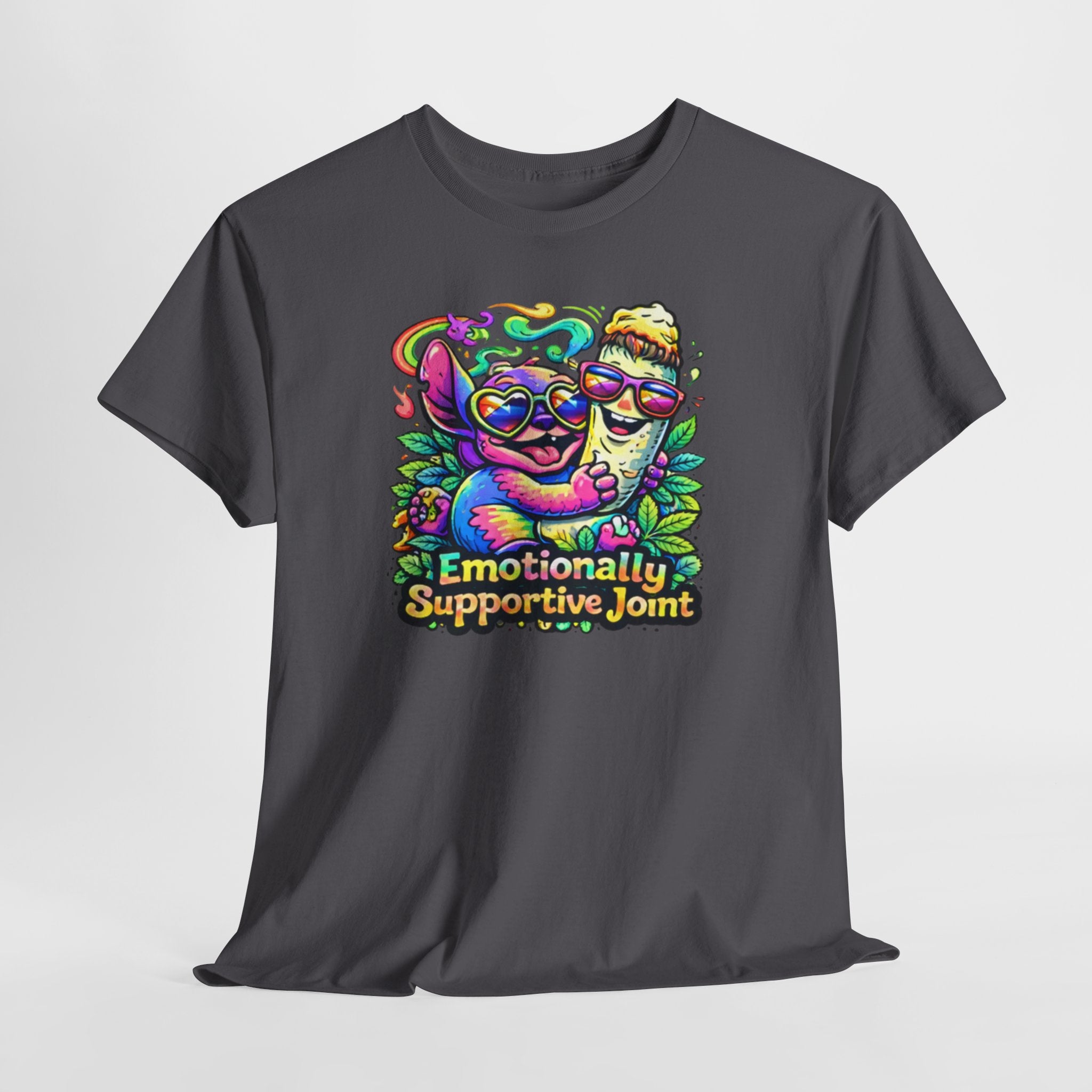 T-Shirt — "Emotionally Supportive Joint" Colorful Sloth & Ice Cream Graphic Tee