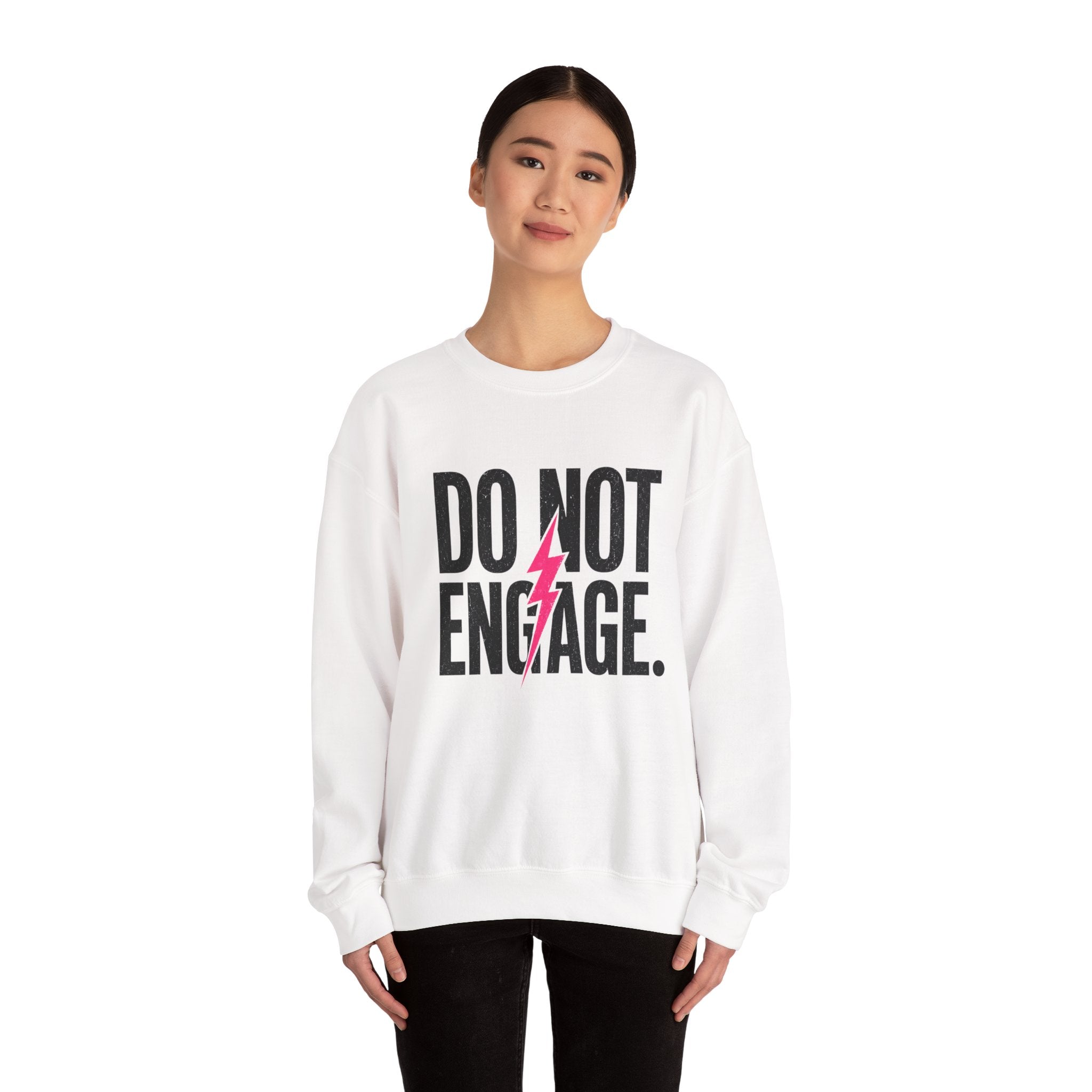 Do Not Engage Crewneck Sweatshirt – Bold Lightning Graphic Streetwear