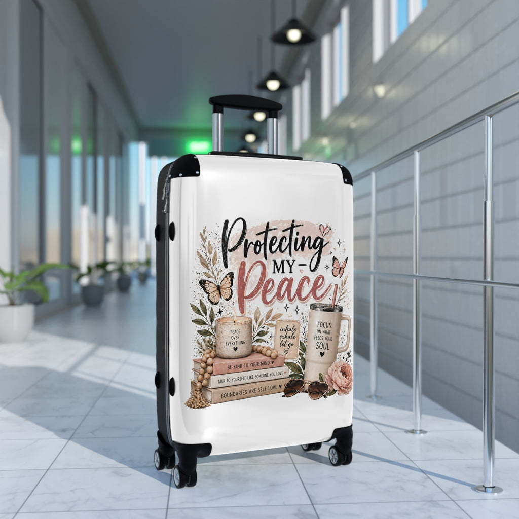 Suitcase - "Protecting My Peace" Inspirational Carry-On Luggage