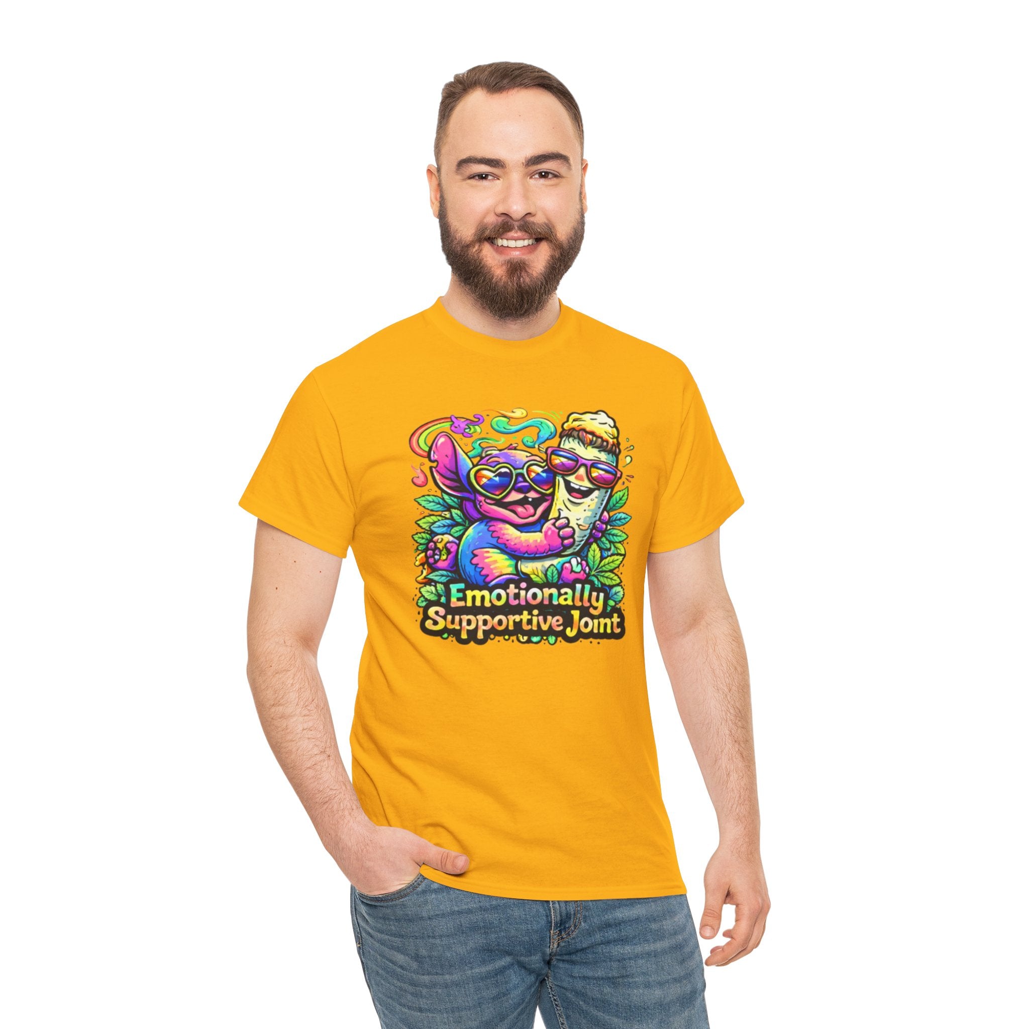 T-Shirt — "Emotionally Supportive Joint" Colorful Sloth & Ice Cream Graphic Tee