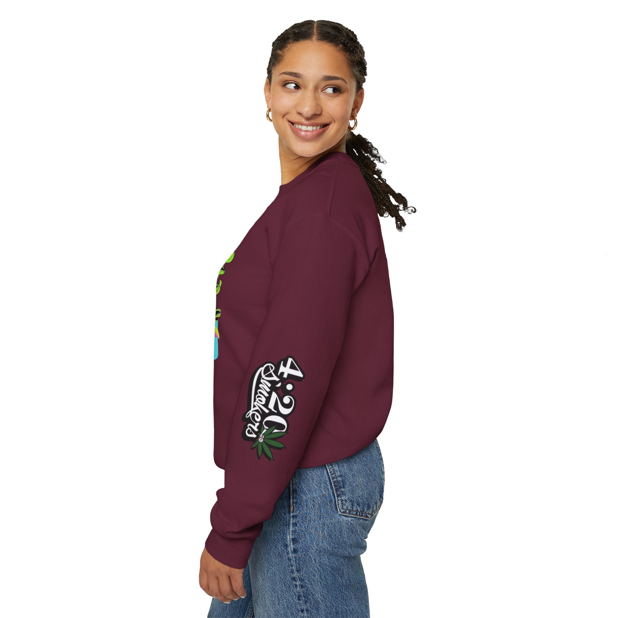 Stoner Chicks Crewneck Sweatshirt — Retro Cannabis Graphic