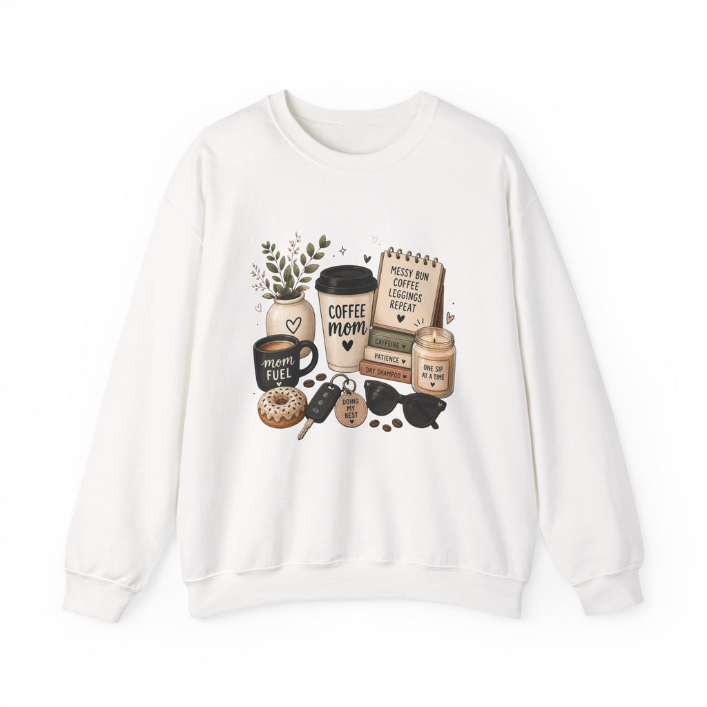 Coffee Mom Crewneck Sweatshirt — Cozy Morning Coffee Lover Graphic