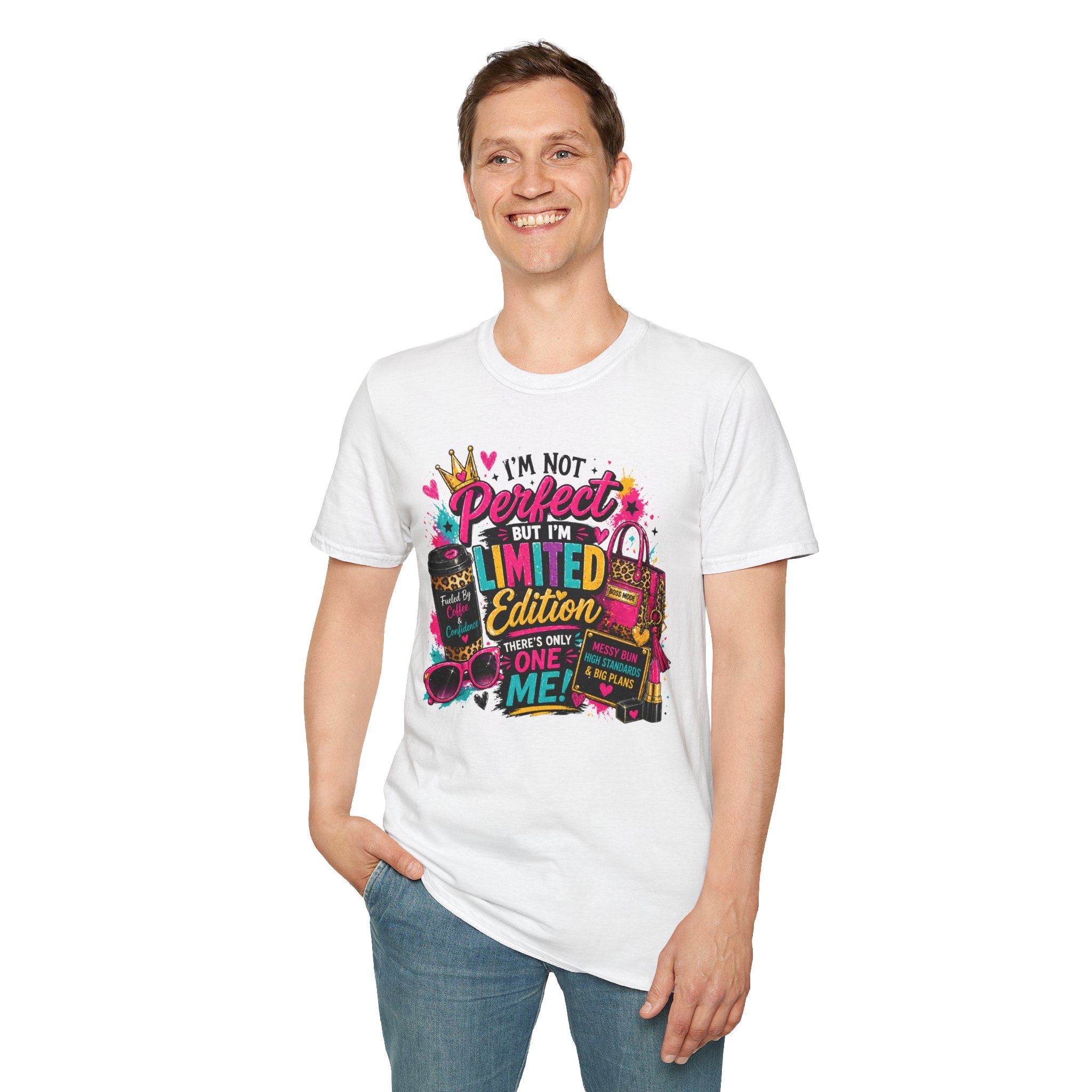 Limited Edition Graphic T-Shirt — "I'm Not Perfect But I'm Limited Edition" Bright Retro Design