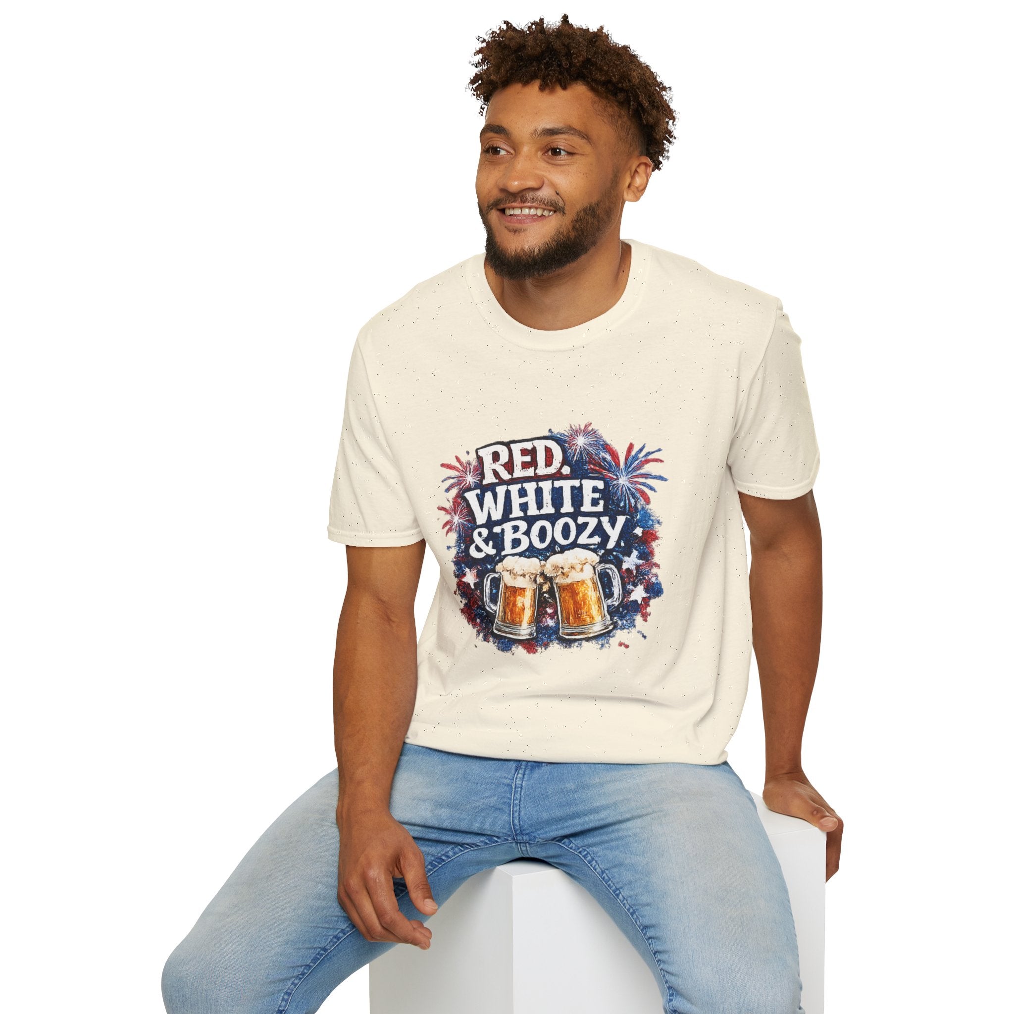 Red, White & Boozy Beer T-Shirt — Patriotic 4th of July Party Tee