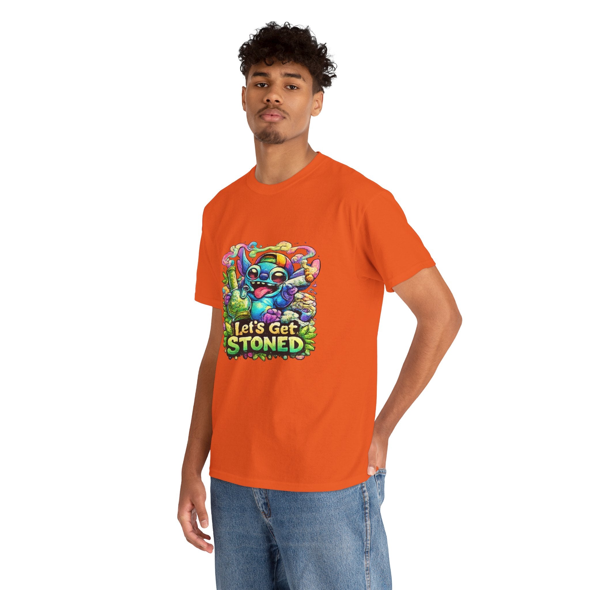 Let's Get Stoned T-Shirt — Colorful Trippy Alien Cannabis Tee
