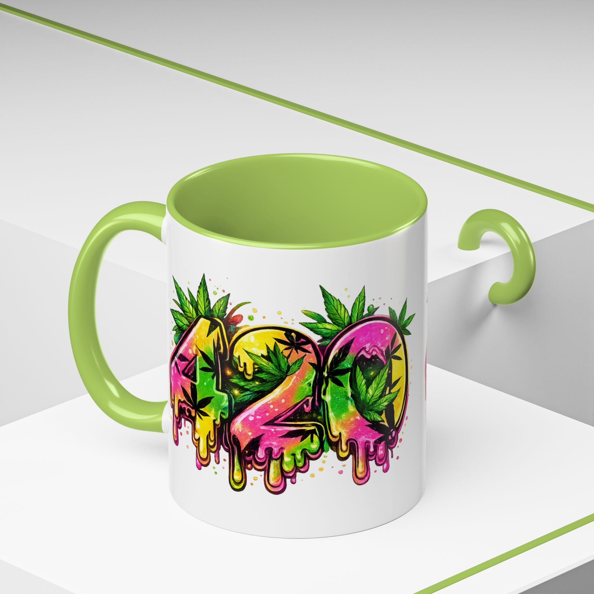 420 Drip Coffee Mug — Colorful Cannabis Stoner Art Accent Mug (11/15oz)