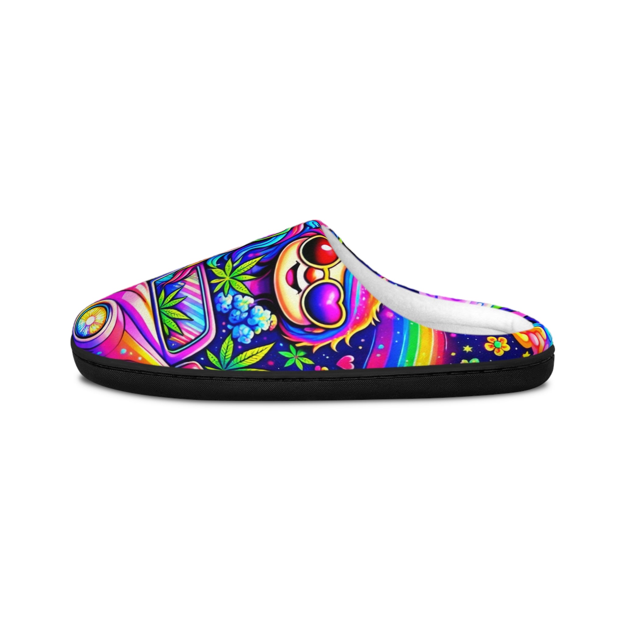 Colorful Unicorn Slippers — Psychedelic Rainbow Indoor House Shoes for Women