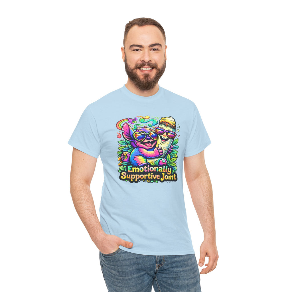 T-Shirt — "Emotionally Supportive Joint" Colorful Sloth & Ice Cream Graphic Tee