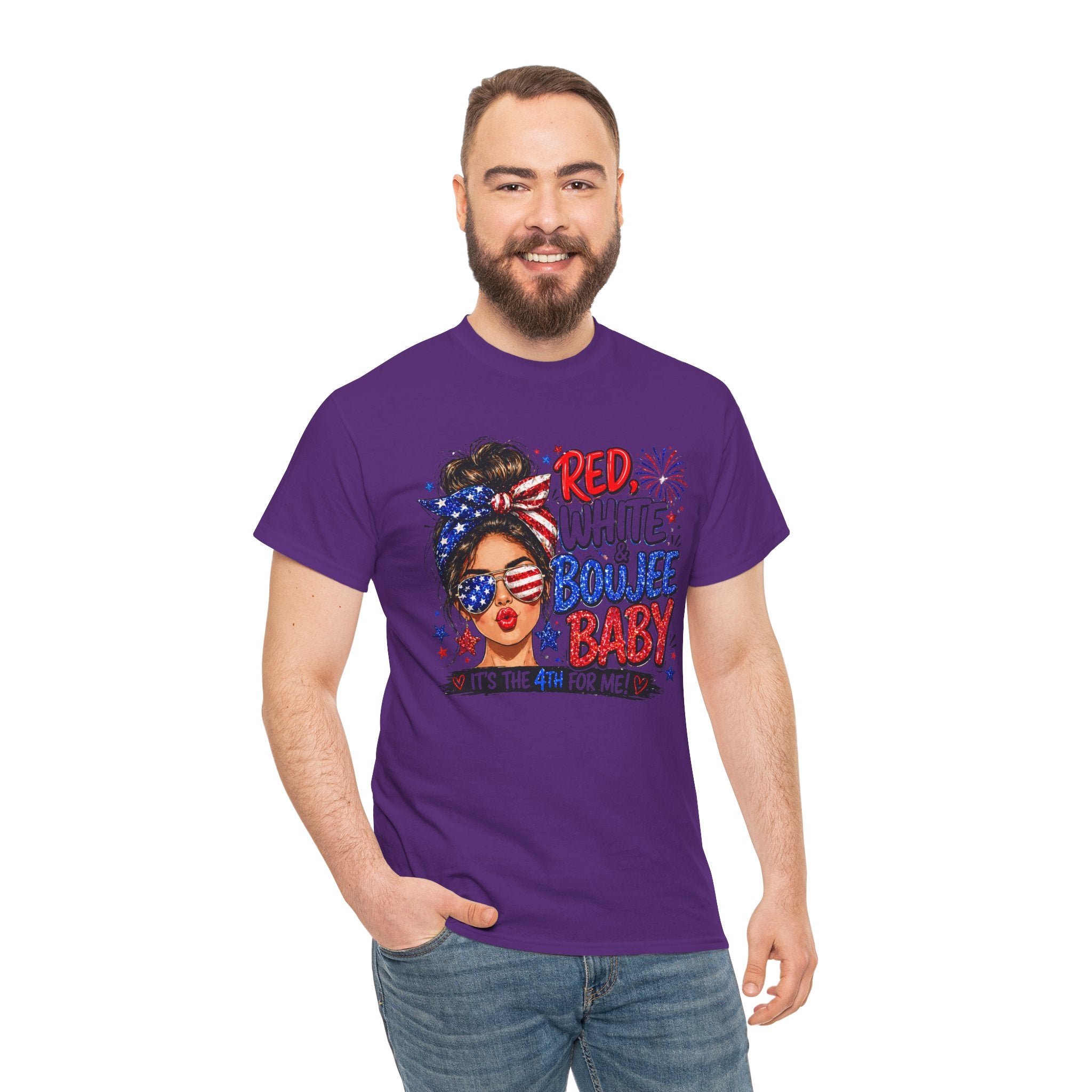 Patriotic 'Red White Boujee Baby' Tee – 4th of July Women's Graphic Shirt