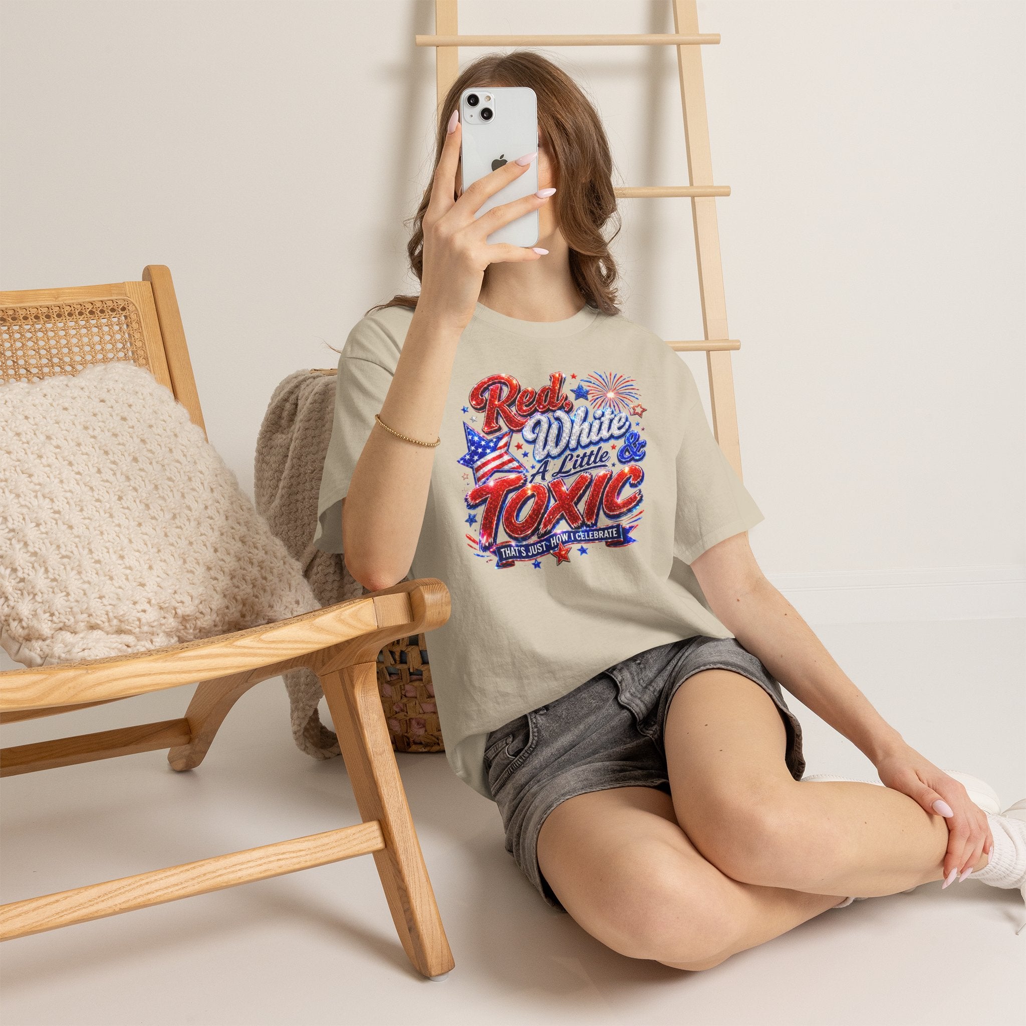 Red White & A Little Toxic Tee — Patriotic 4th of July Graphic T-Shirt