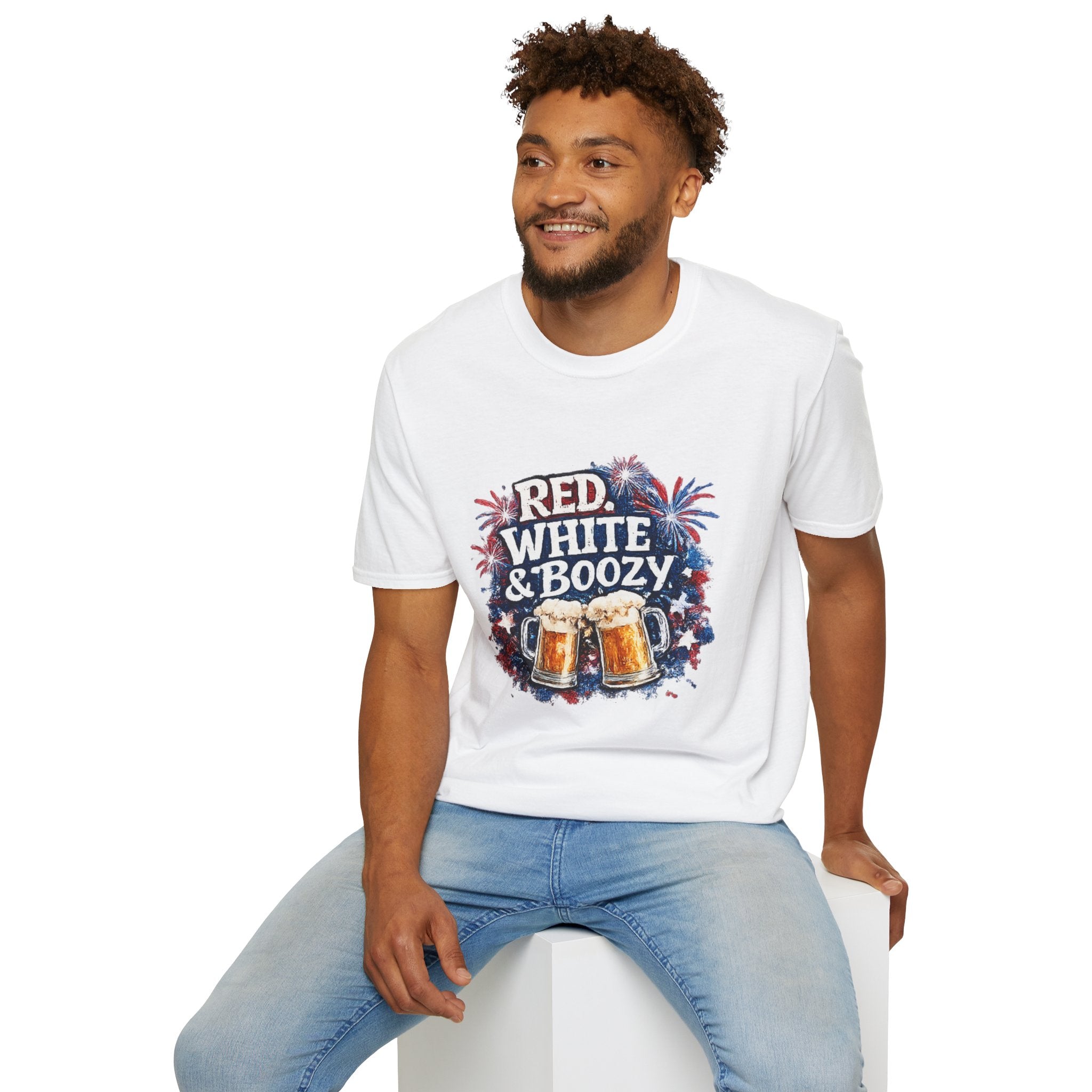 Red, White & Boozy Beer T-Shirt — Patriotic 4th of July Party Tee