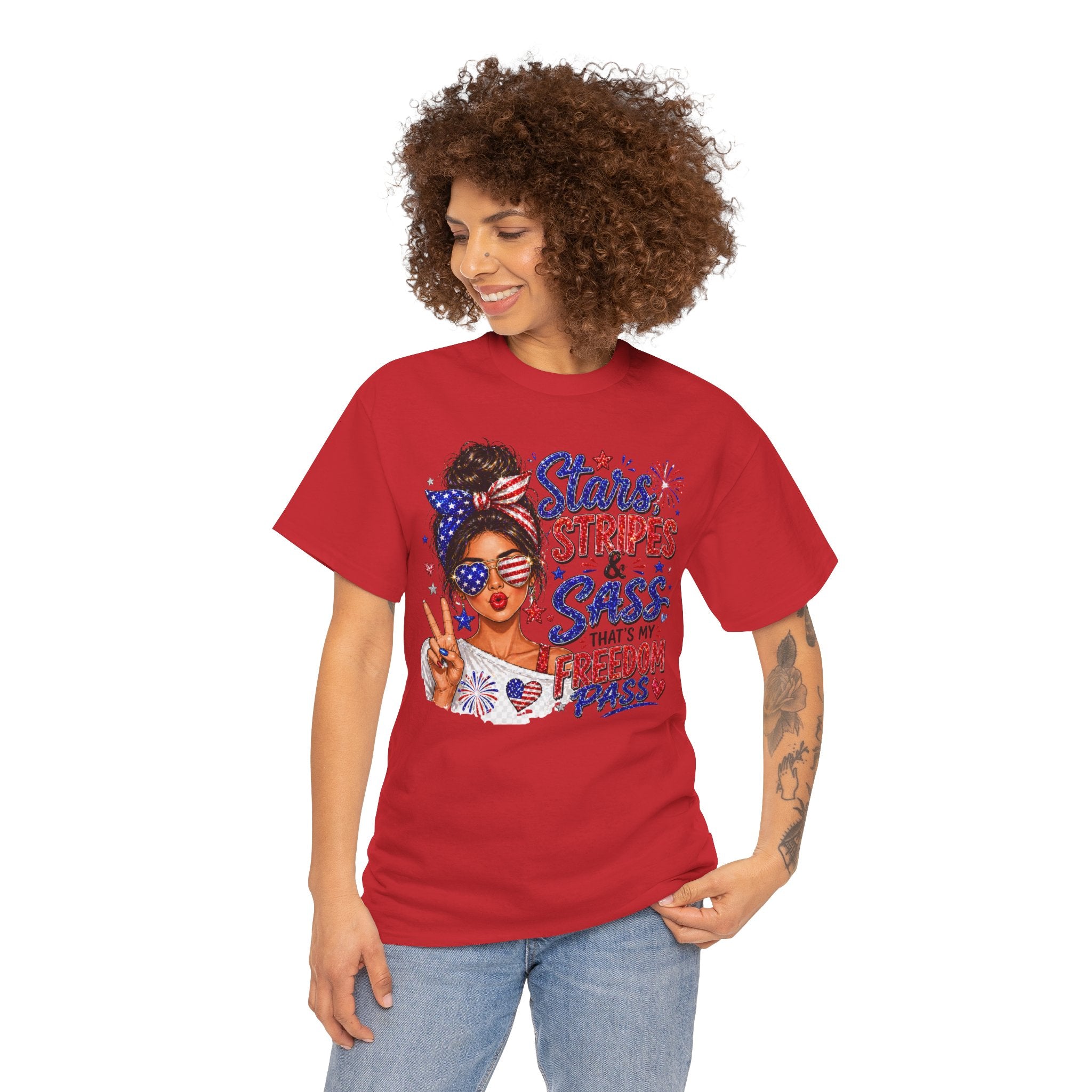 Patriotic 'Stars, Stripes & Sass' Tee — Fourth of July Women's Graphic T-Shirt