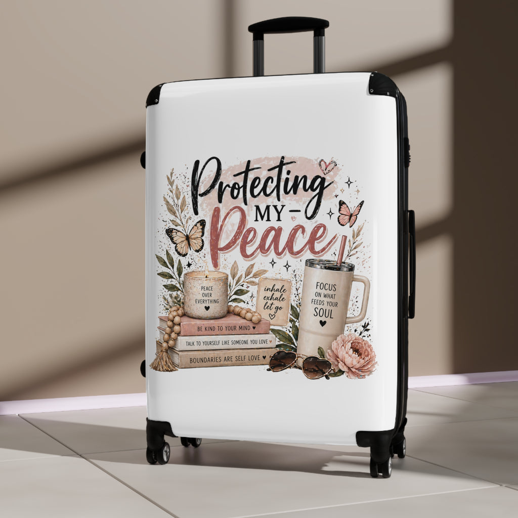 Suitcase - "Protecting My Peace" Inspirational Carry-On Luggage