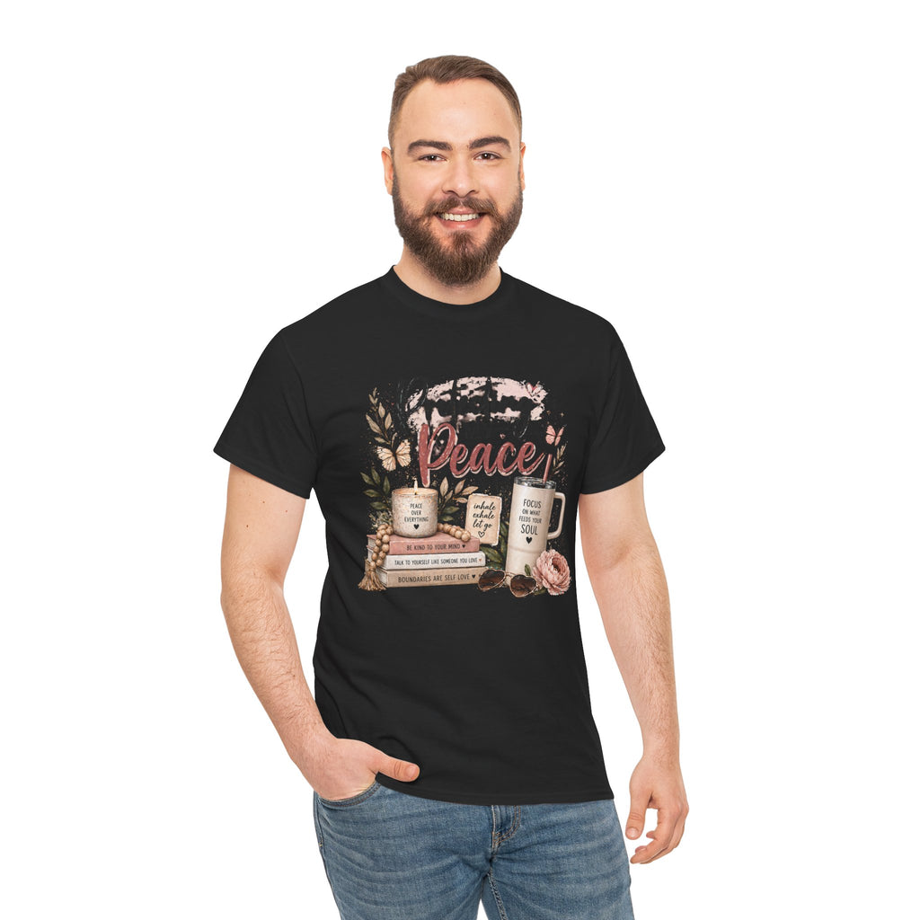 Protecting My Peace T-Shirt — Cozy Floral Coffee & Book Graphic Tee