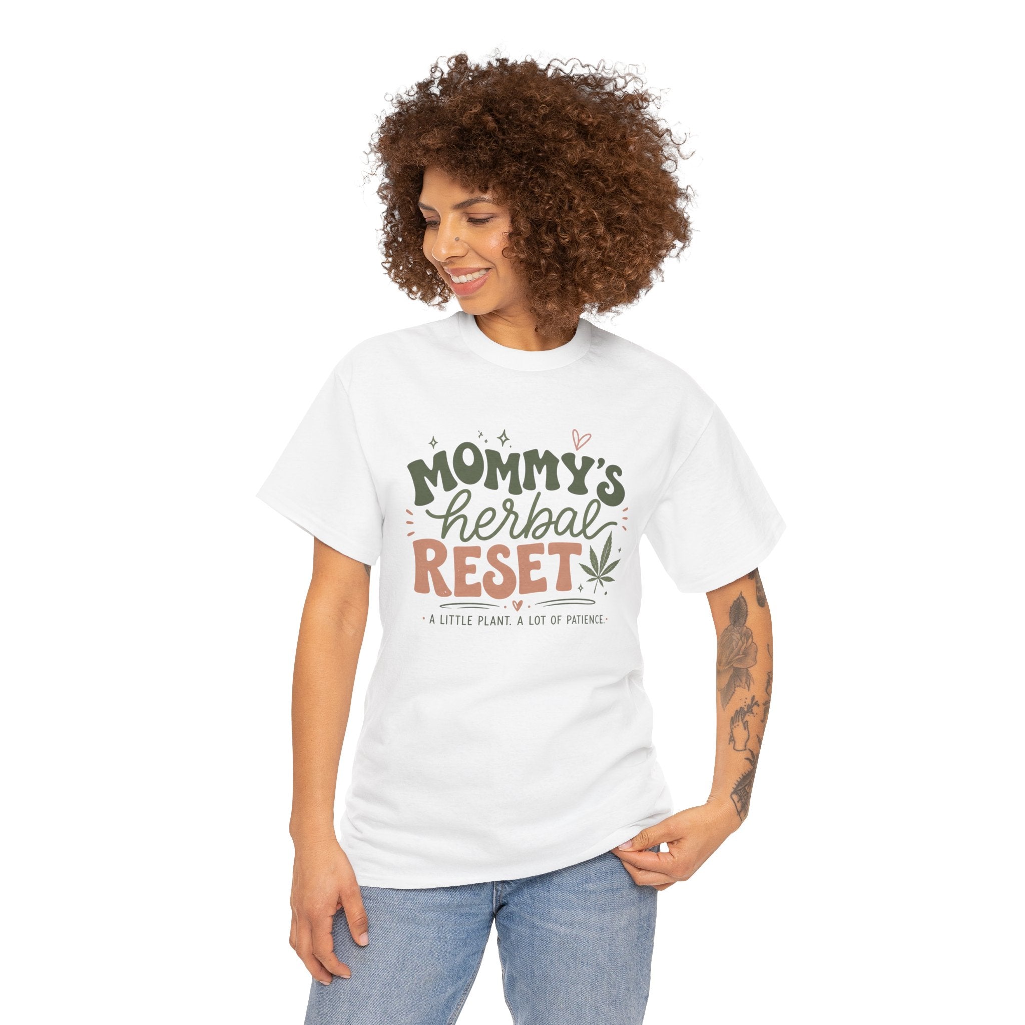 T-Shirt — "Mommy's Herbal Reset" Graphic Tee (Cannabis Plant Mom Shirt)