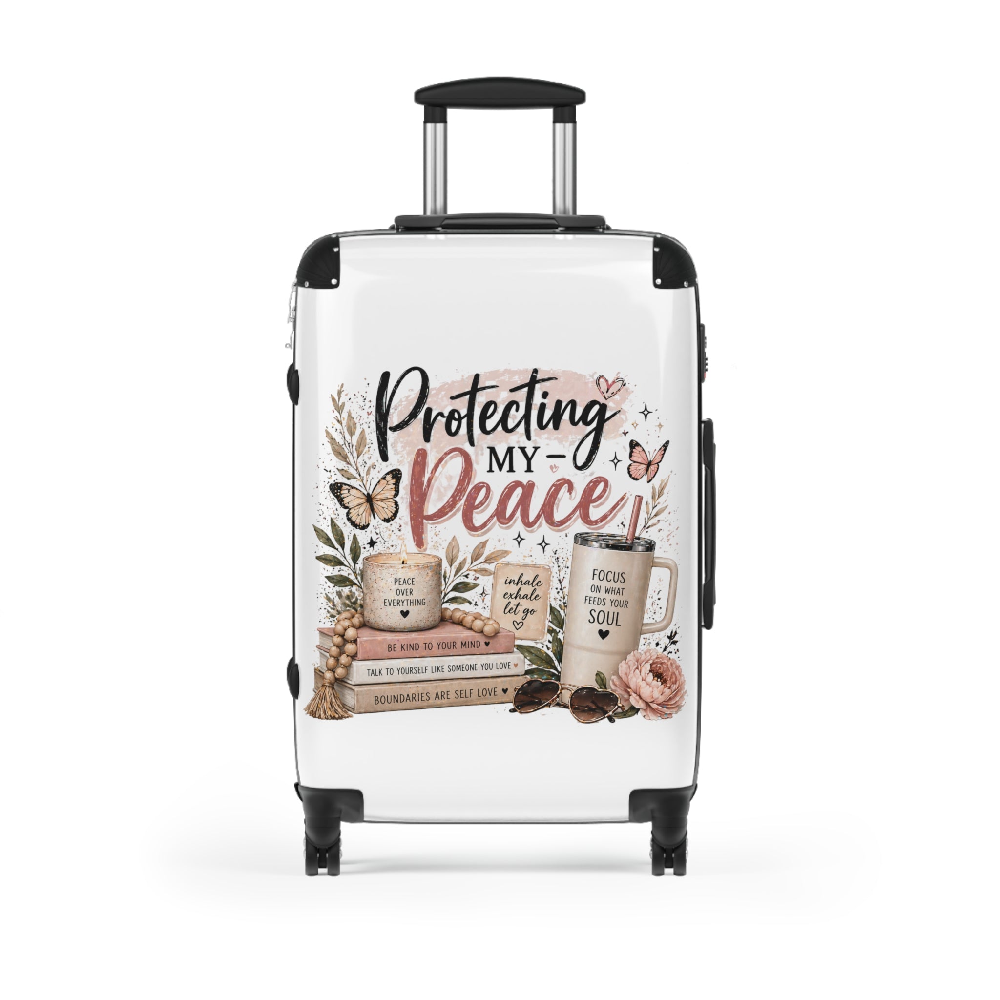 Suitcase - "Protecting My Peace" Inspirational Carry-On Luggage