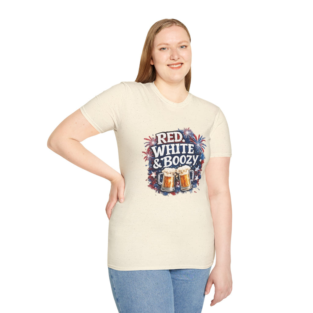 Red, White & Boozy Beer T-Shirt — Patriotic 4th of July Party Tee
