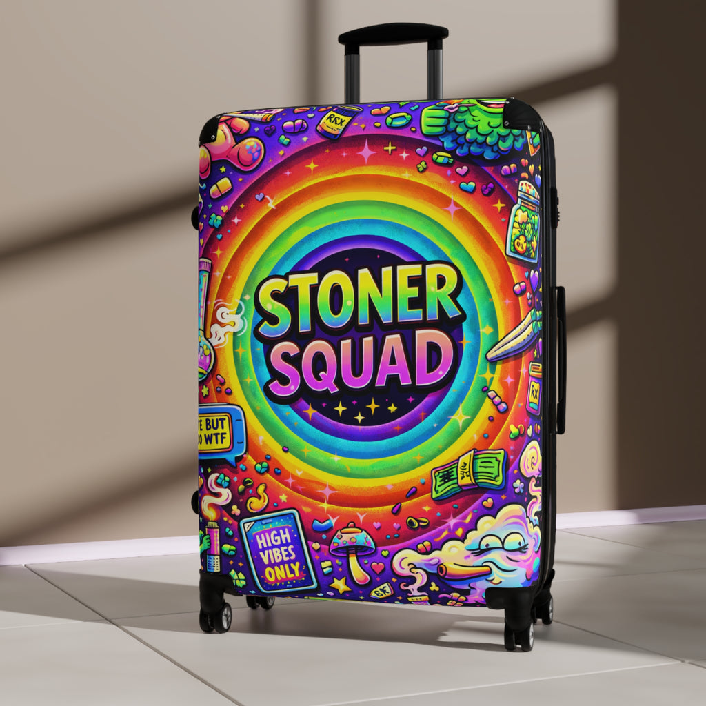 Stoner Squad Carry-On Suitcase – Colorful Psychedelic Travel Luggage