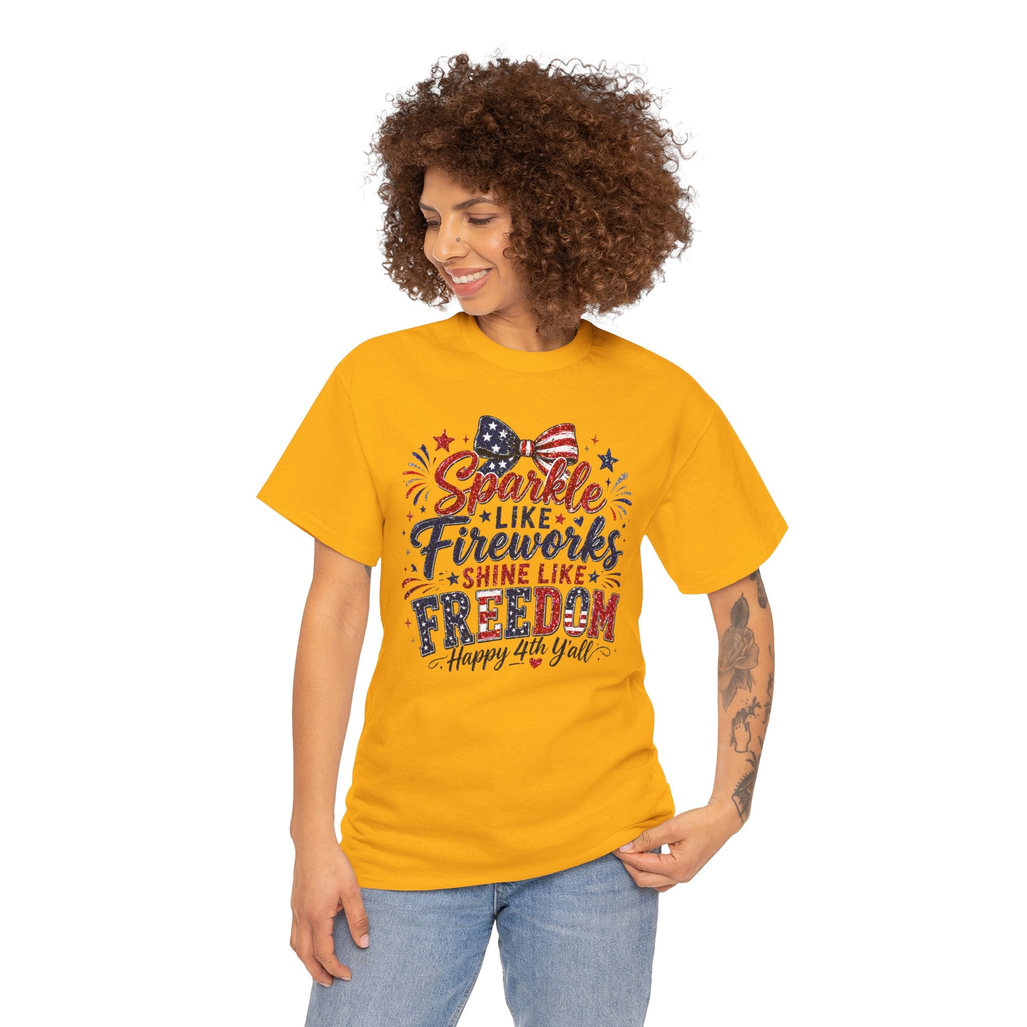 Sparkle Like Fireworks Shine Like Freedom Tee — Happy 4th of July Patriotic T-Shirt