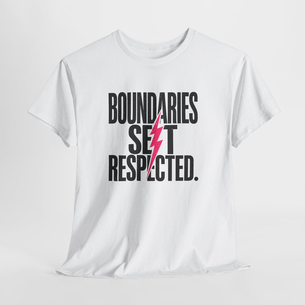 T-Shirt — "Boundaries Set. Respected." Lightning Bolt Graphic Tee