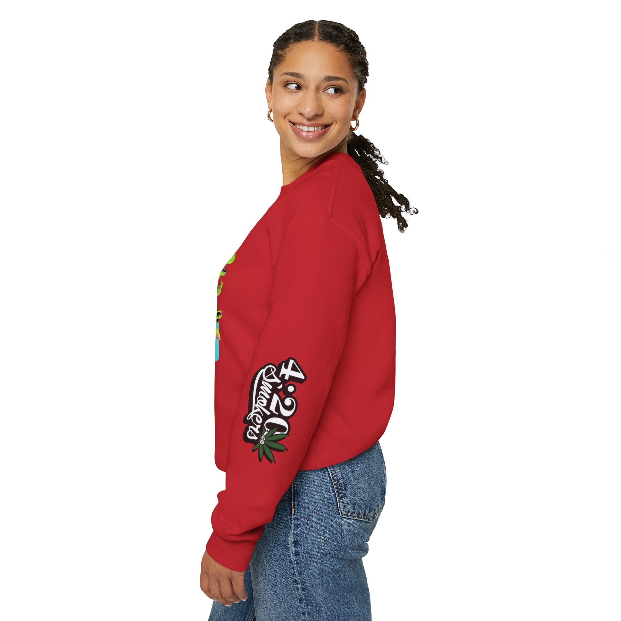 Stoner Chicks Crewneck Sweatshirt — Retro Cannabis Graphic
