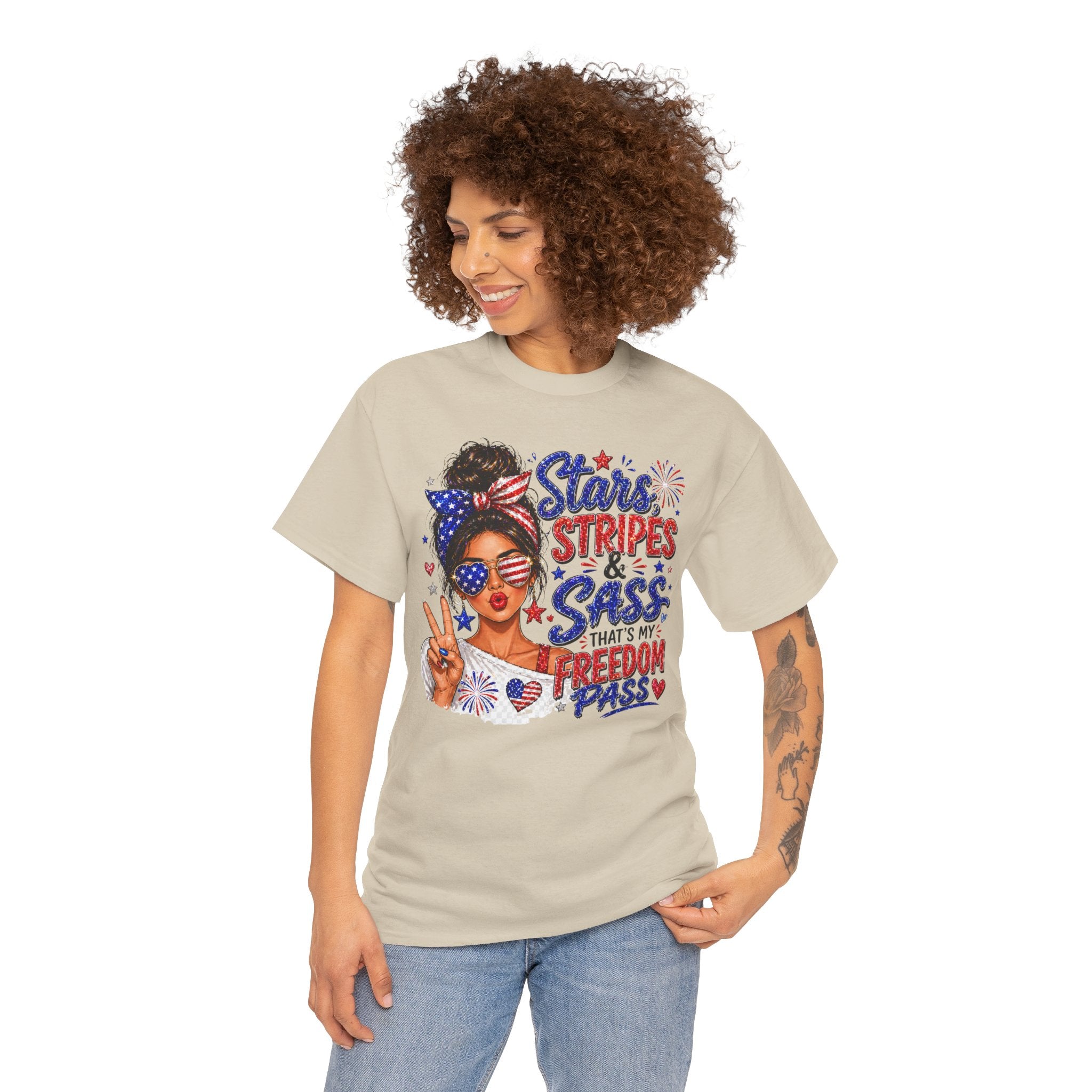 Patriotic 'Stars, Stripes & Sass' Tee — Fourth of July Women's Graphic T-Shirt