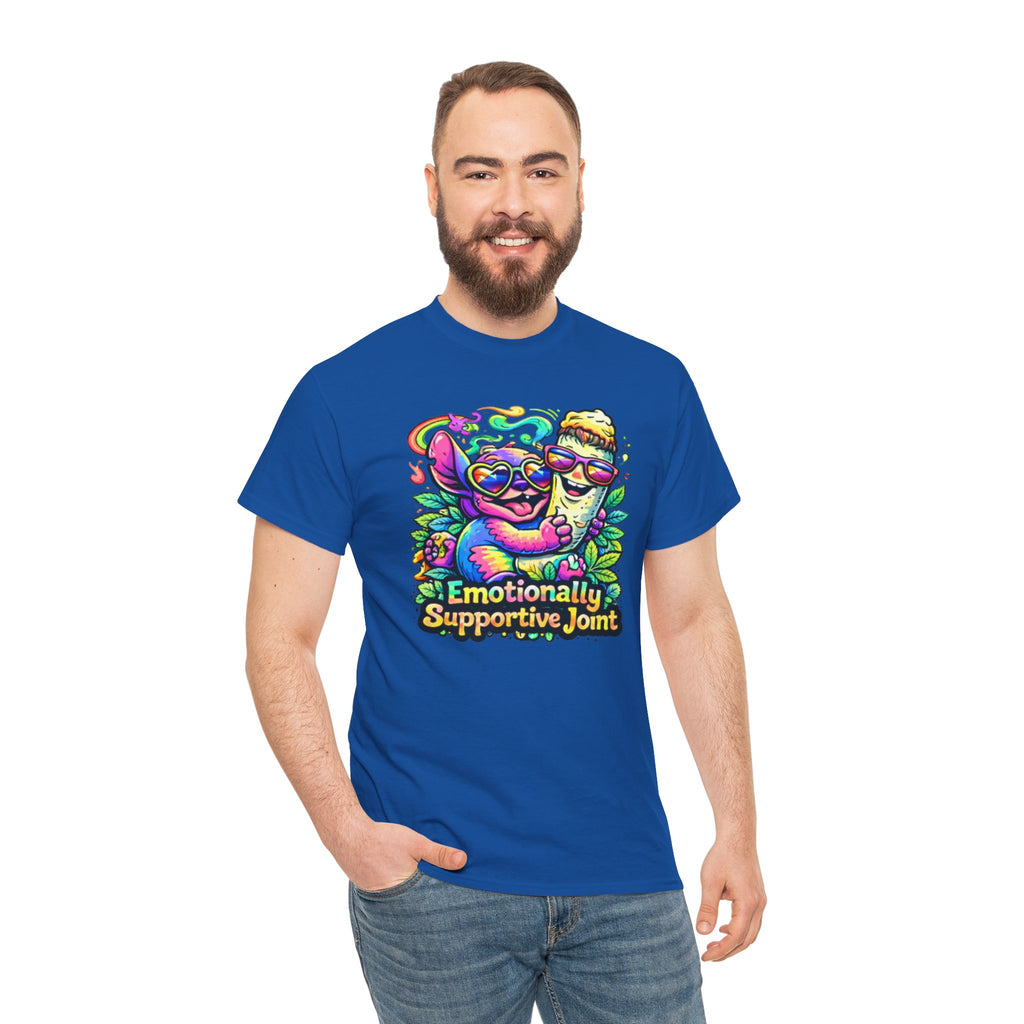 T-Shirt — "Emotionally Supportive Joint" Colorful Sloth & Ice Cream Graphic Tee