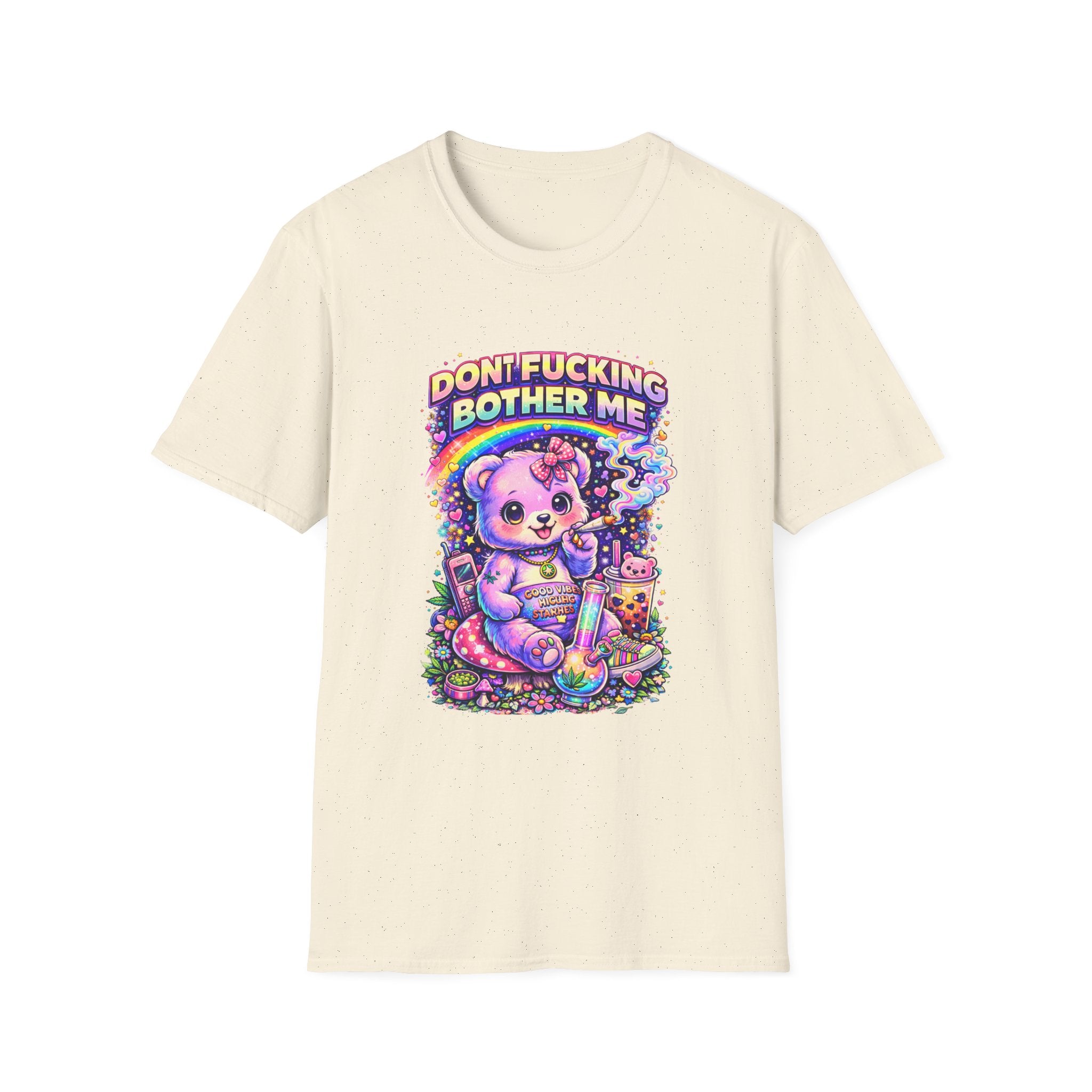 Don't Fucking Bother Me T-Shirt — Cute Retro Rainbow Bear Graphic Tee