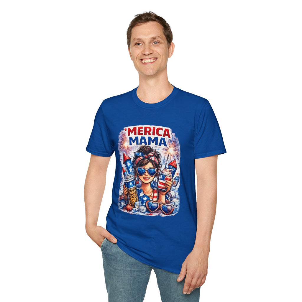 'Merica Mama T-Shirt – Patriotic Mom Fourth of July Tee