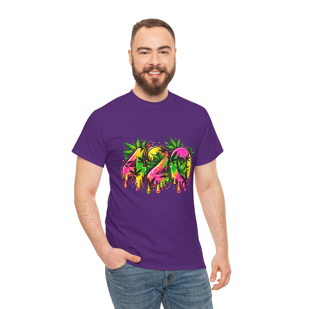 420 Drip Graphic T-Shirt — Cannabis Leaf Streetwear Tee