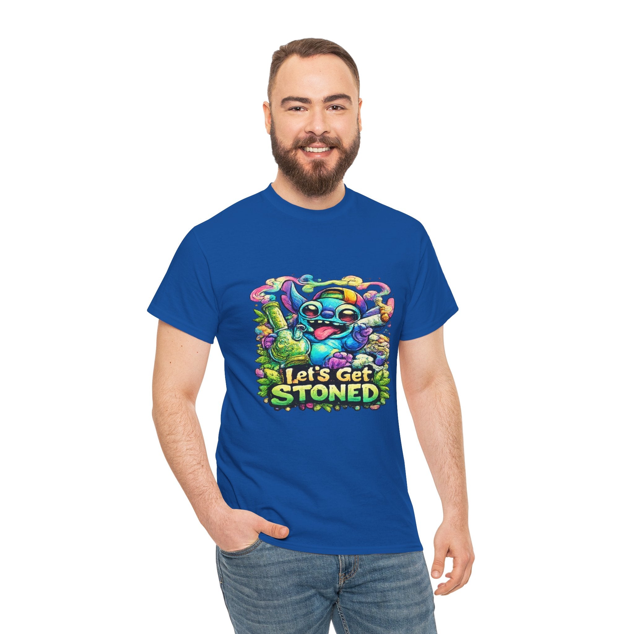 Let's Get Stoned T-Shirt — Colorful Trippy Alien Cannabis Tee