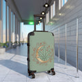 Moon & Leaf Carry-On Suitcase — Botanical Crescent Travel Luggage