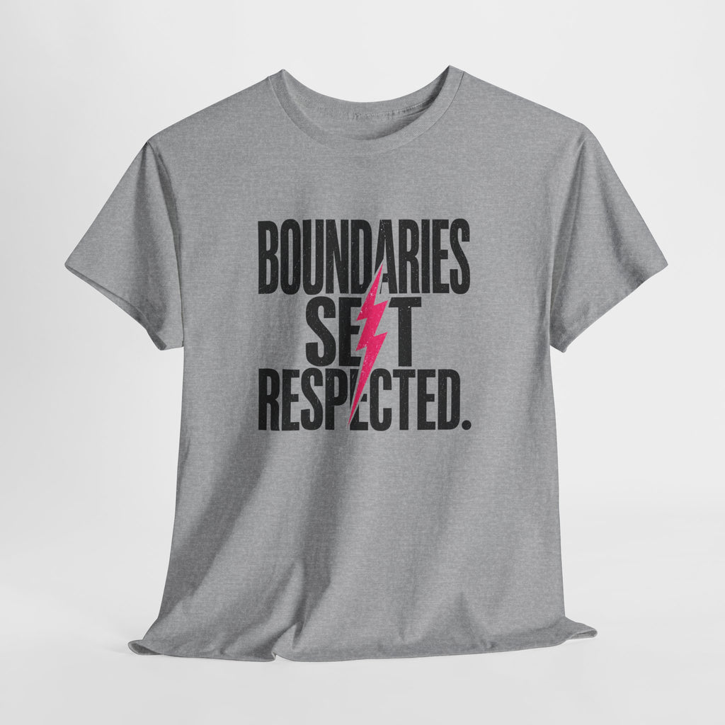 T-Shirt — "Boundaries Set. Respected." Lightning Bolt Graphic Tee