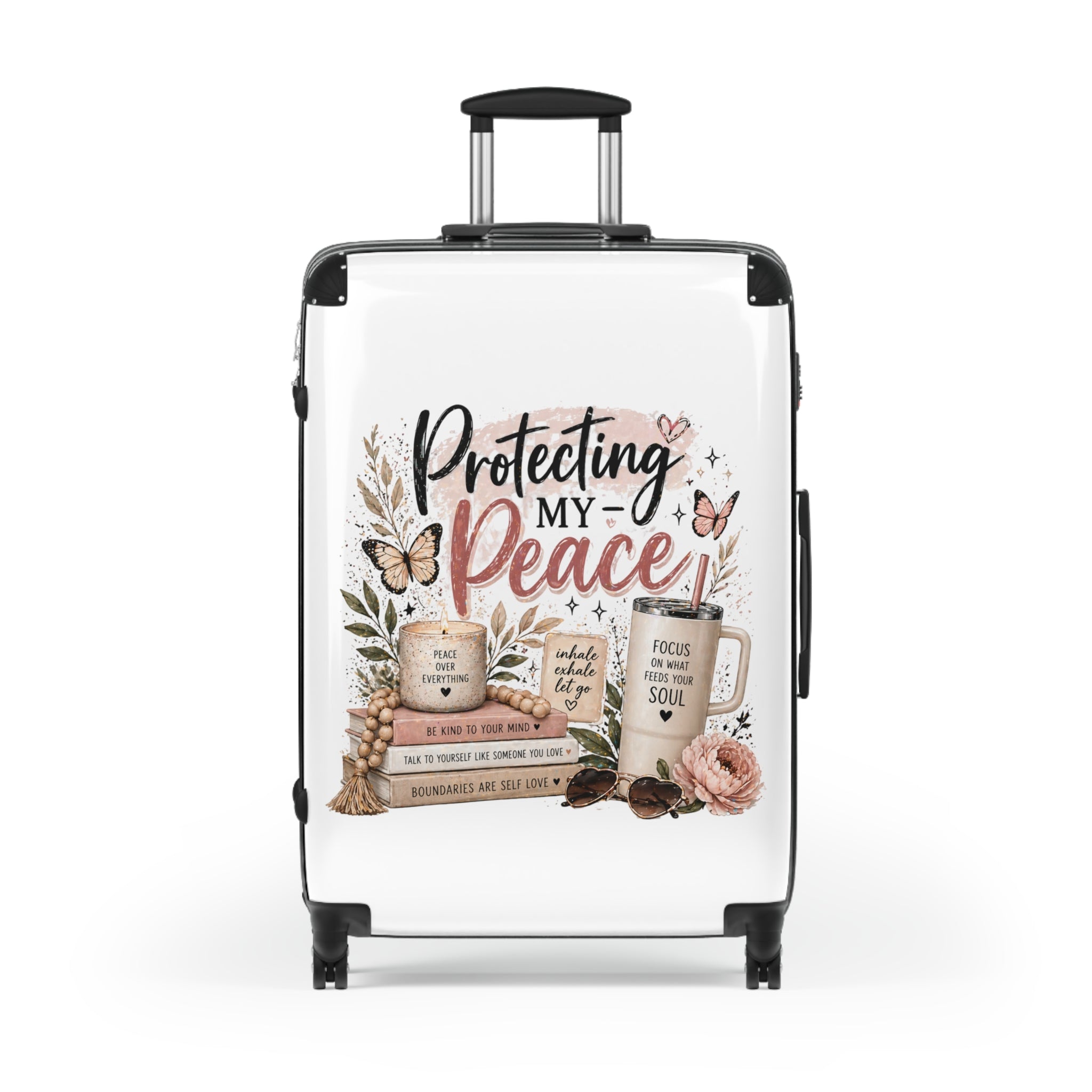 Suitcase - "Protecting My Peace" Inspirational Carry-On Luggage
