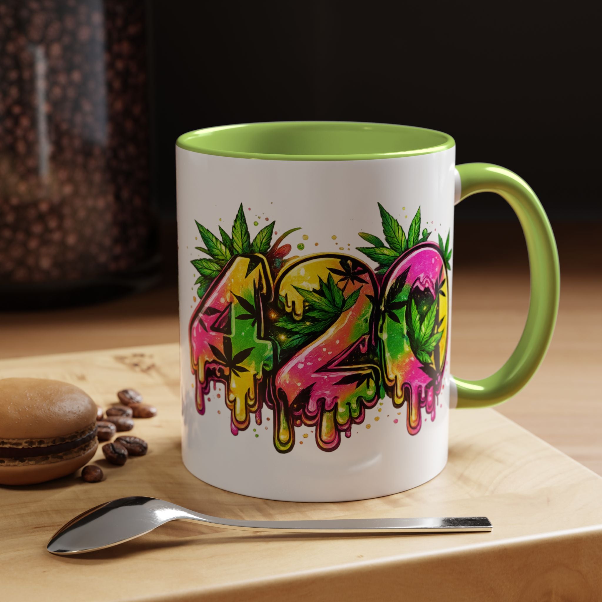 420 Drip Coffee Mug — Colorful Cannabis Stoner Art Accent Mug (11/15oz)